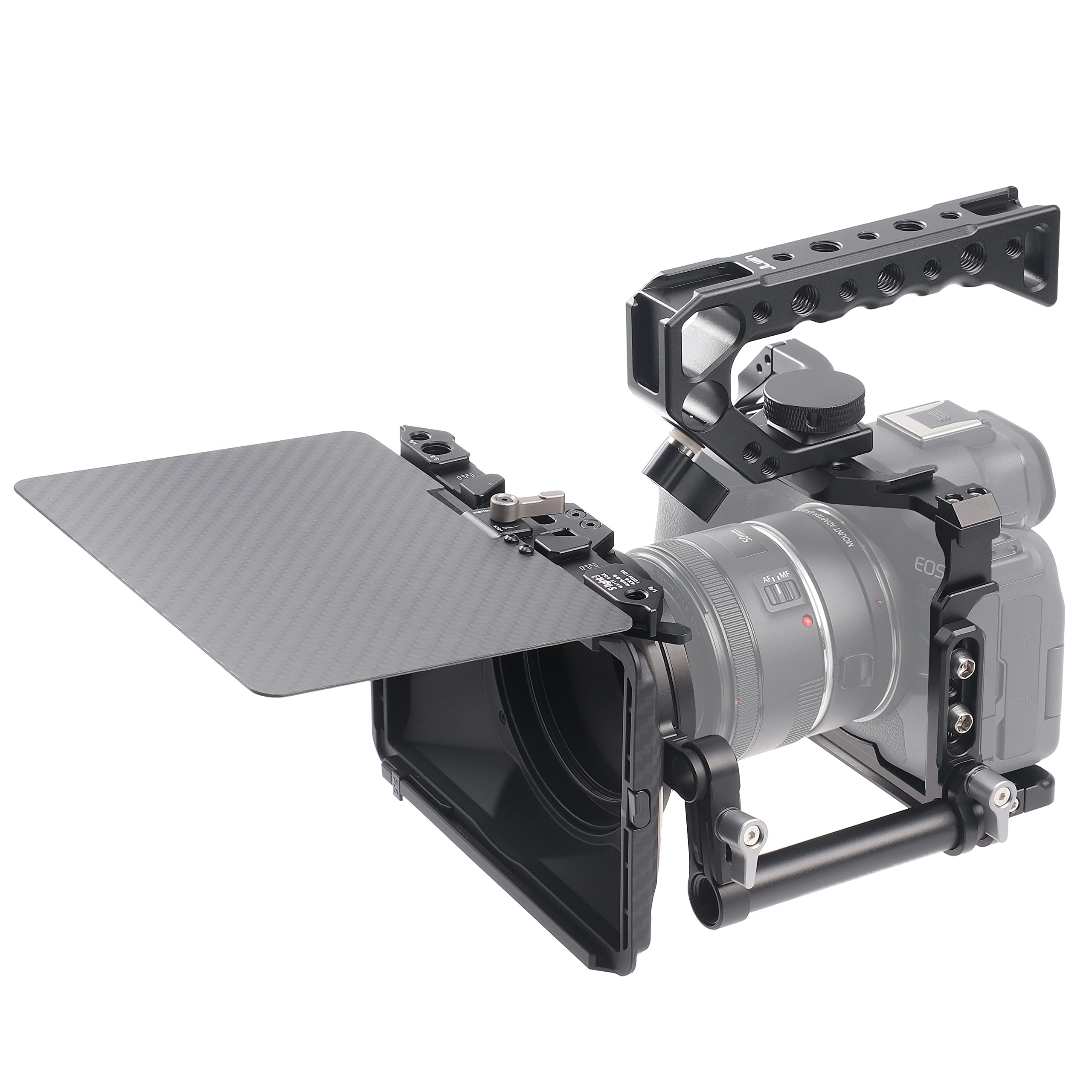 Focusfoto Camera Cage For Canon Eos R6 Mark Ii Mirrorless Camera, Aluminium Alloy Stabilizer Rig With Cold Shoe And 1/4" 3/8" Screw Mouting For Video Filmmaking