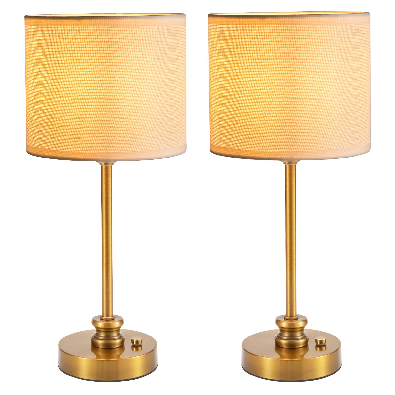 Intelive 2 Pack Cordless Led Table Lamps, 5200Mah Rechargeable Battery Operated Lamp, Dimmable Small Touch Nightstand Light Portable Lamp For Side/Restaurant/Patio, Antique Brass