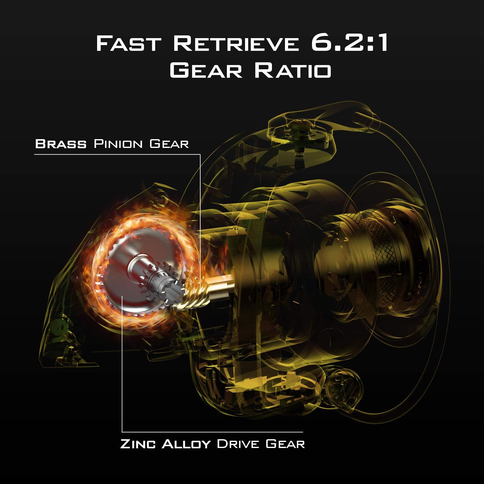 Kastking Valiant Eagle Gold Spinning Reel - 6.2:1 High-Speed Gear Ratio, Freshwater And Saltwater Fishing Reel, Faster Line Retrieve, Braid Ready Spool, 7+1 Shielded Stainless Steel Ball Bearings