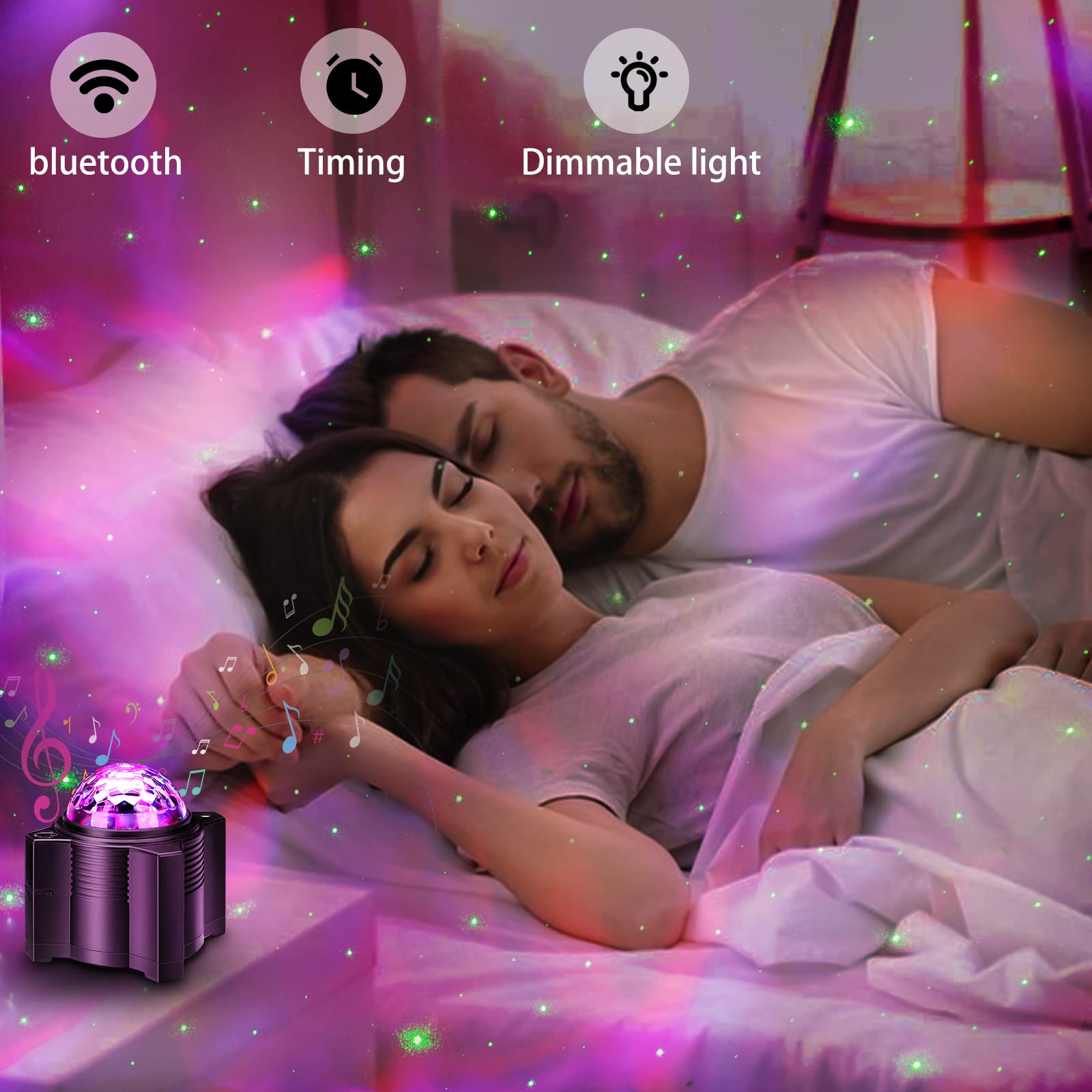 Wanrayw Star Projector, 15-In-1 Night Light With Remote Control, Galaxy Light With Bluetooth Speaker For Bedroom, Game Room, Parties