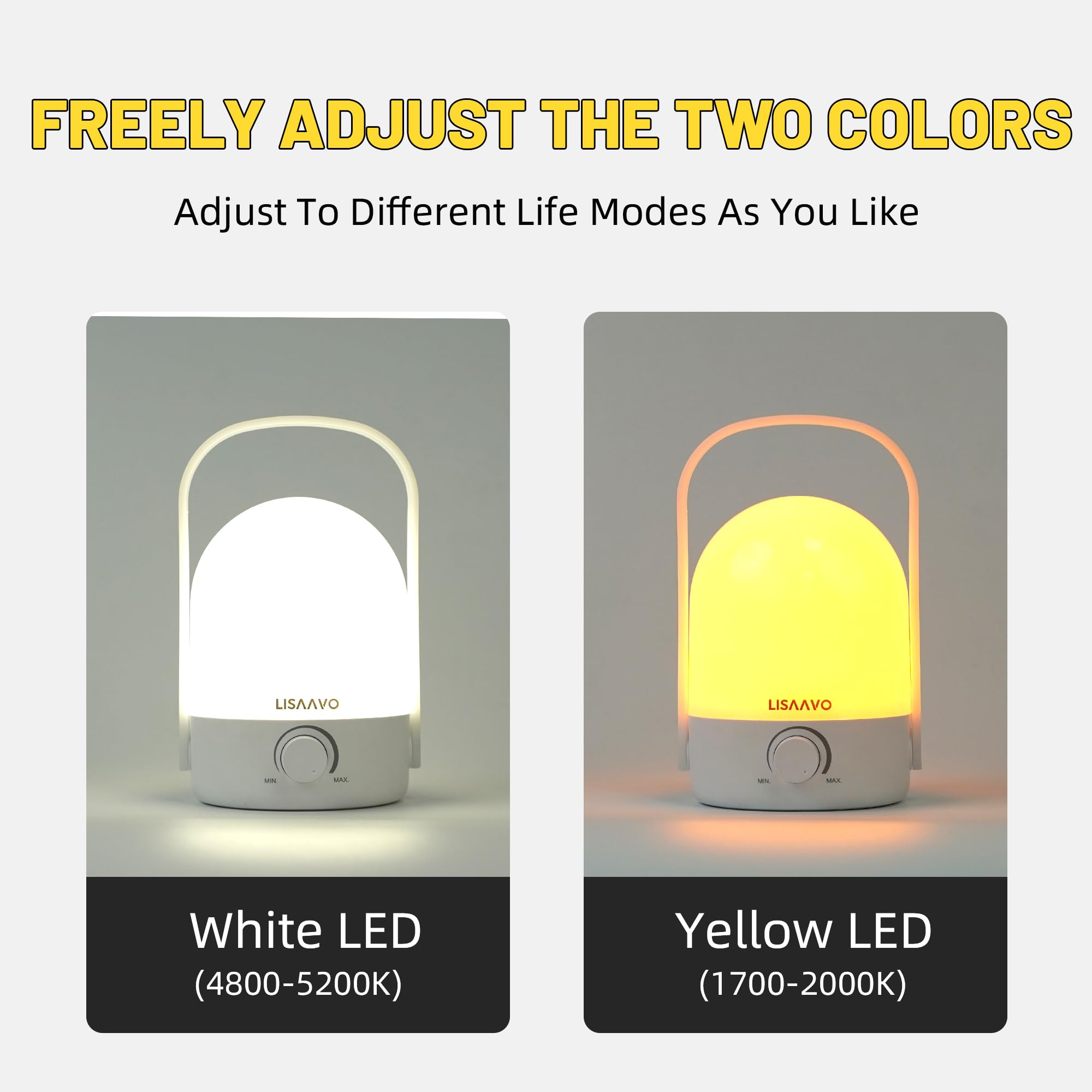 Lisaavo Table Lamp 1200Mah Bedroom Lamps Rechargeable Camping Light Outdoor Lighting Power Outage Small Lamps For Small Spaces,White