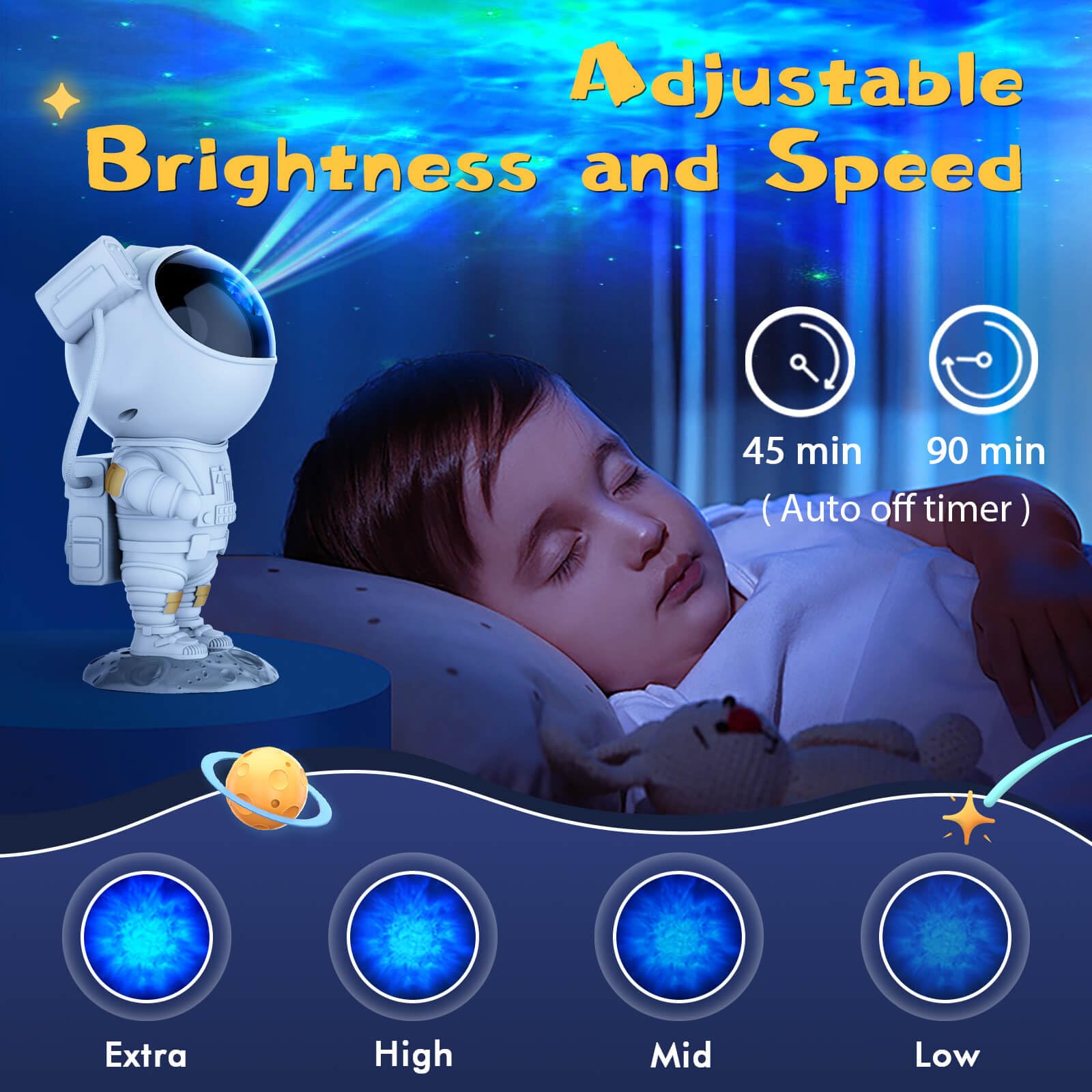 Lalolee Astronaut Galaxy Projector - Galaxy Projector With Timer And Remote, Robot Night Light For Kids Room Decor, Christmas, Birthdays, Valentine'S Day