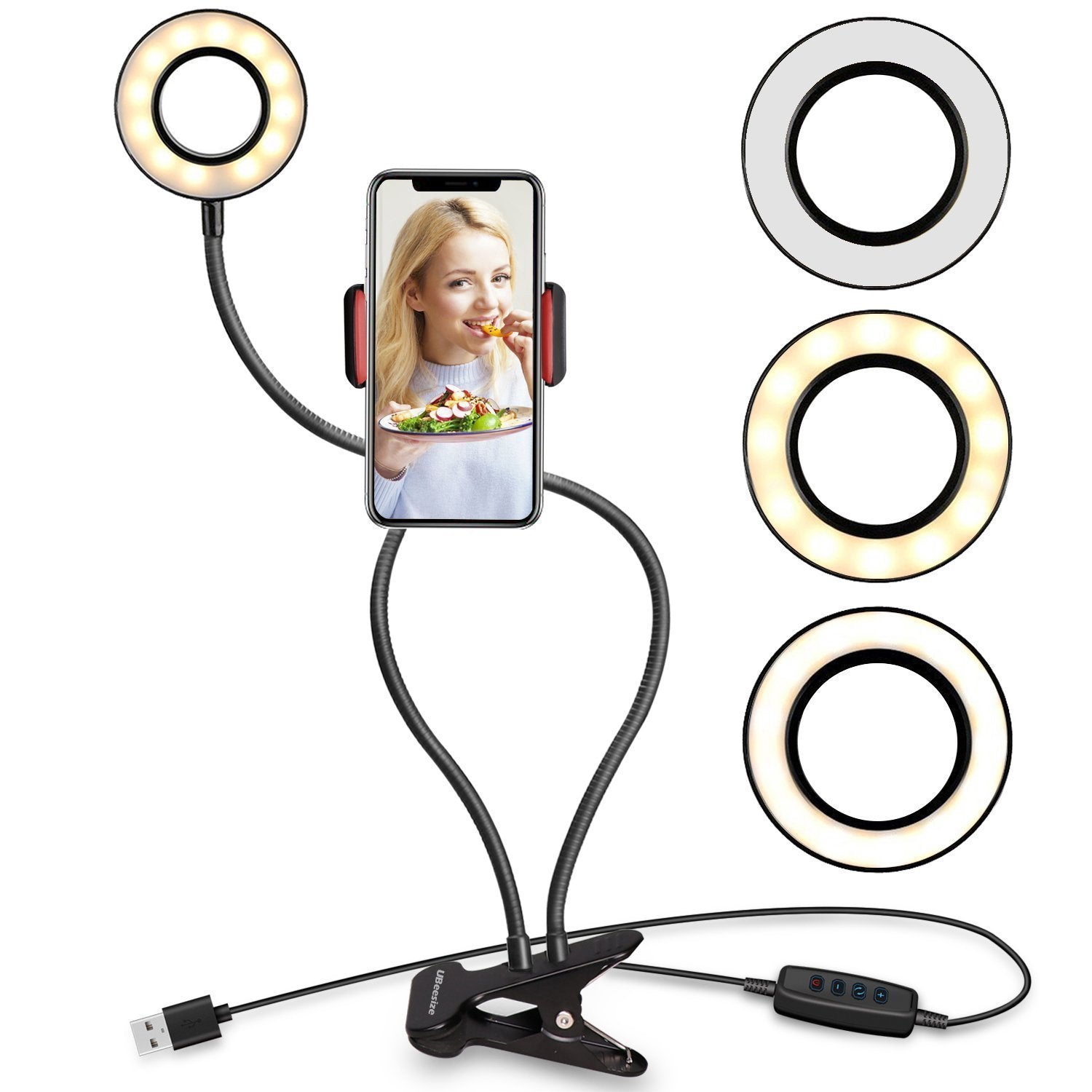 Acetaken Webcam Light Stand For Live Stream, Selfie Ring Light With Webcam Mount For Logitech C925E, C922X, C930E,C922,C930,C920,C615,Brio 4K