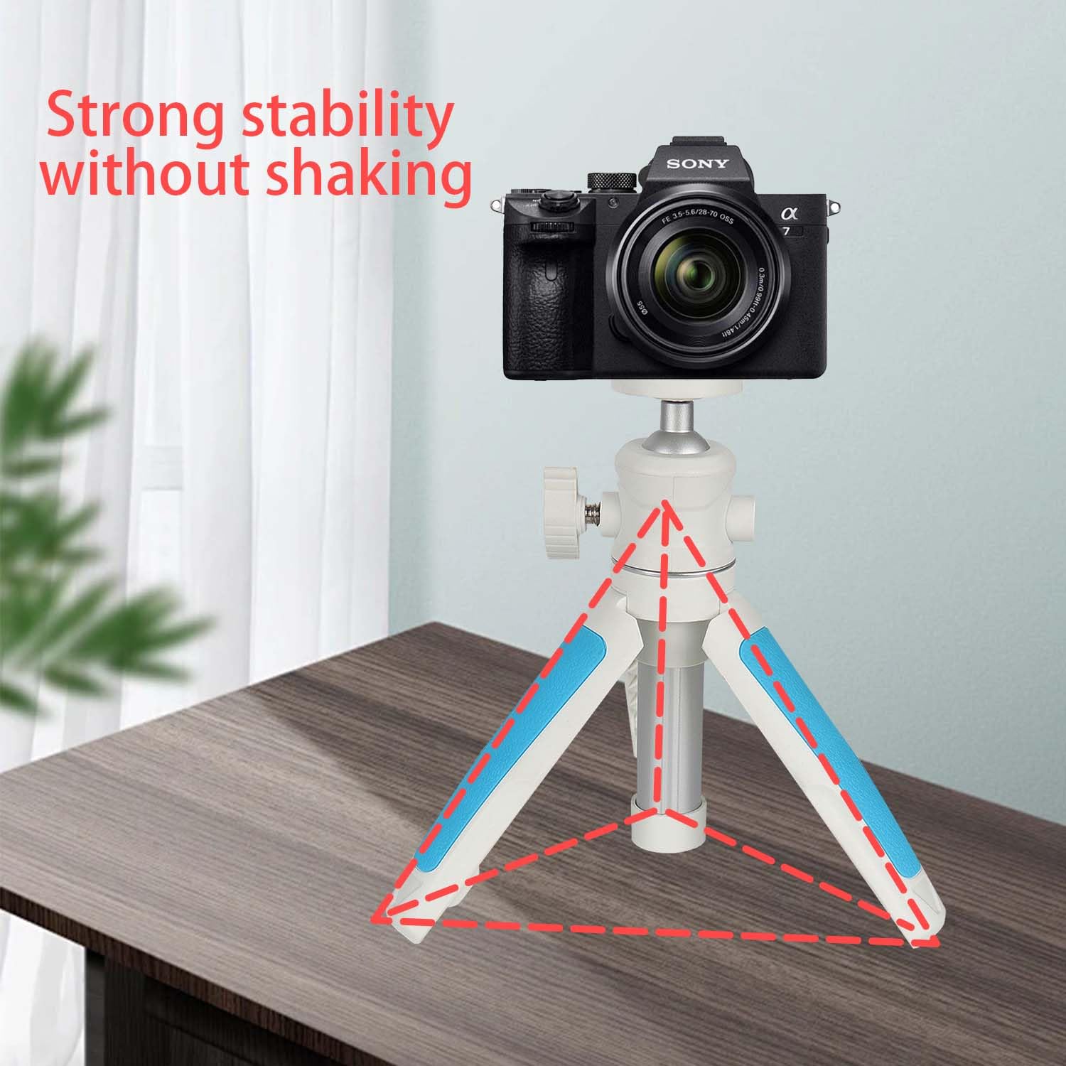 Loiezuir Desktop Extension Tripod, 1/4" Screw Universal For Sony/Canon/Nikon/Fujifilm Vlog Camera, Extendable Handheld Portable Vlogging Tripod Mount, Video Shooting Filming Table Stand(White)
