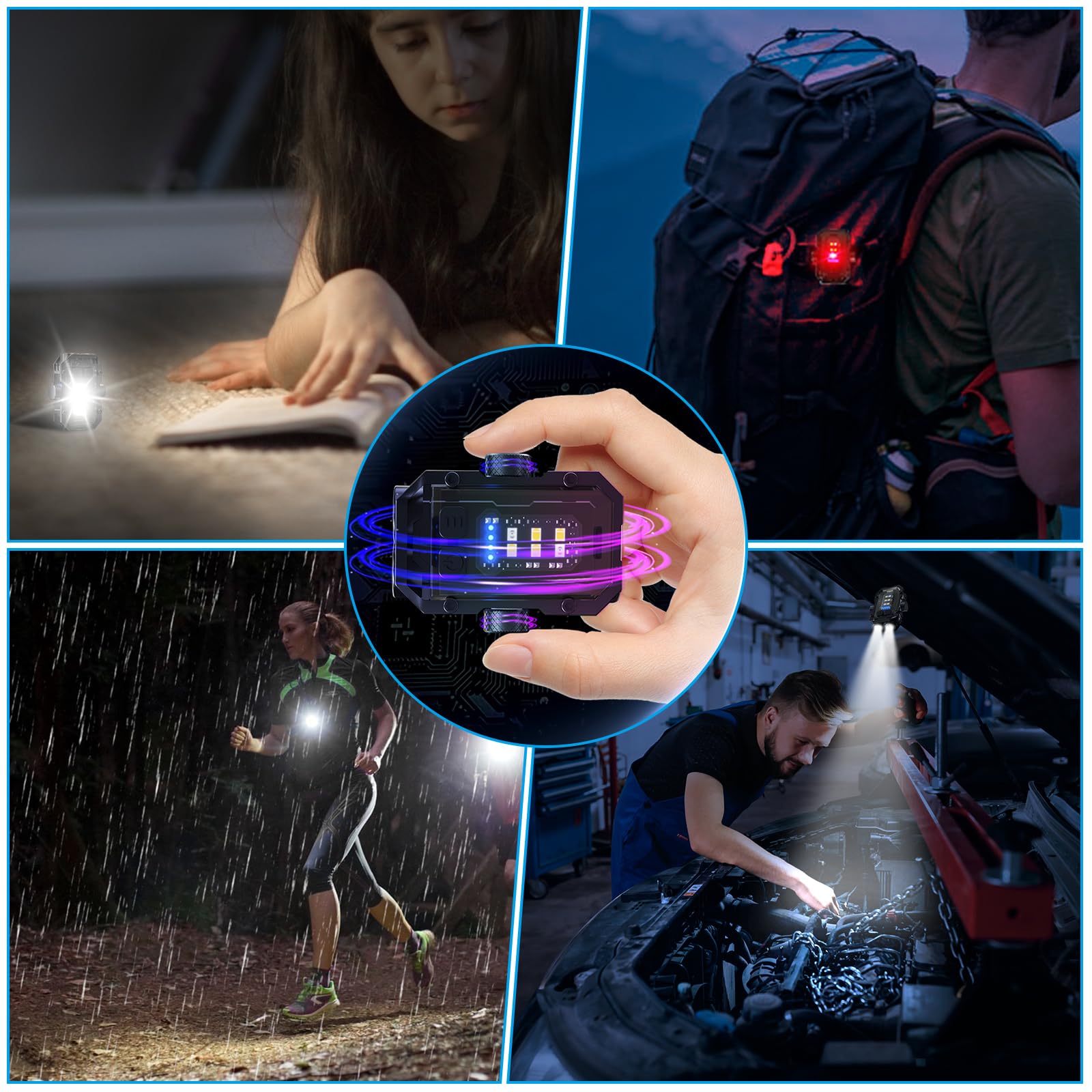 Ngokpyd N11 Clip Magnetic Mini Edc Flashlight 1000 Lumens Keychain Flashlights 8 Modes Pocket Flash Light With White Red Blue Lights Small Flashlight For Camping,Running,Emergency,Hiking(Black)