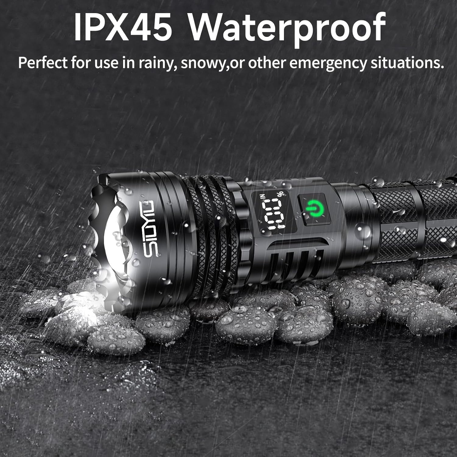 Siuyiu Flashlights High Lumens, Tactical Flashlight 20,0000 Lumens Super Bright, Usb-C Rechargeable With Battery Display, 5 Modes & Adjustable Focus, Camping Emergency Light For Outdoor Home Security