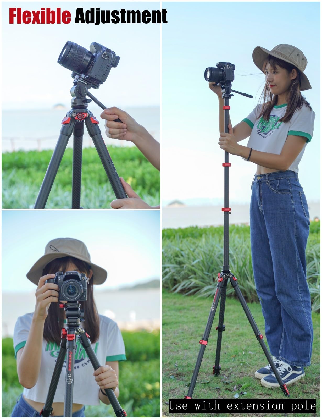Ifootage Gazelle Ta3B+Komodo K3 Aluminum Camera Tripod With Fluid Head,Portable Travel Tripod,For Professional Photography, Content Creation, Vlogging And Video Production