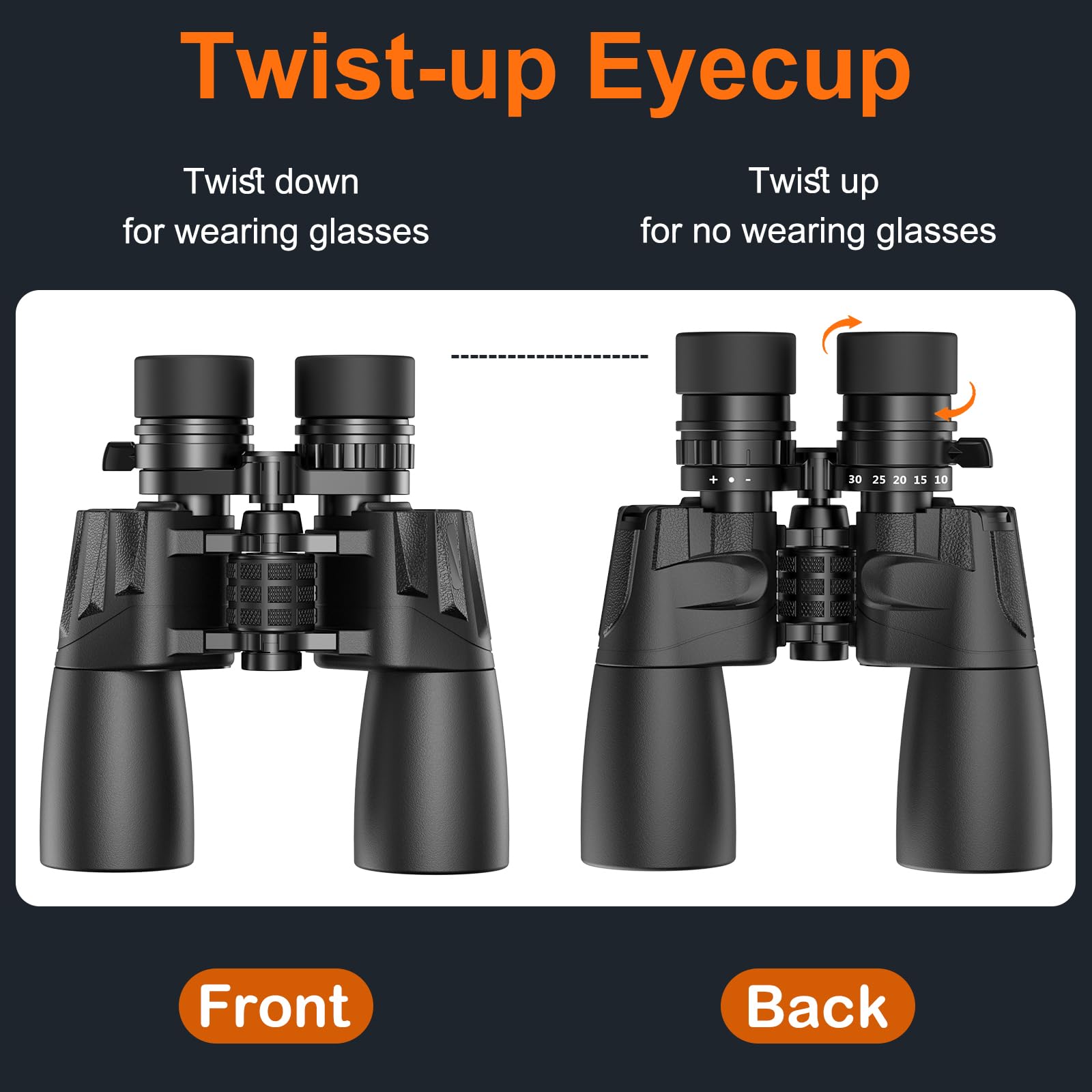 Eedabros 10-30X50 Hd Zoom Binoculars For Adults High Powered,Military Binoculars For Bird Watching Traveling Hunting Concerts With Large View,Bak4,Fmc Lens,Clear Low Light Vision At Night