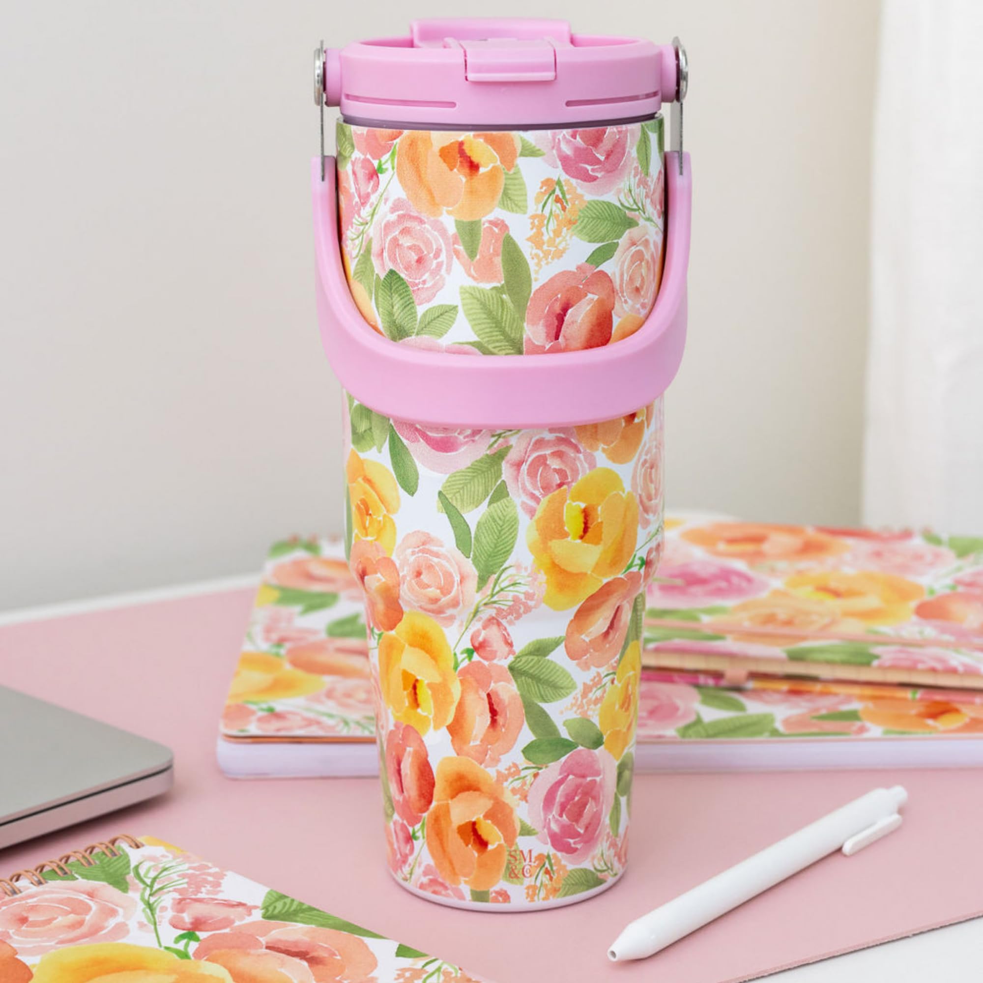 Steel Mill & Co 30 Oz Stainless Steel Tumbler With Lid And Top Handle, Insulated