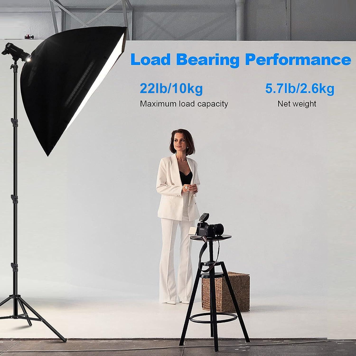 Soonpho Heavy Duty Light Stand 9.8Ft /3M Photography Tripod Light Stand Metal Adjustable Spring Cushioned With Carry Bag 1/4” To 3/8” Universal Screw For Photography Led Video Light, Ring Light, Monolight