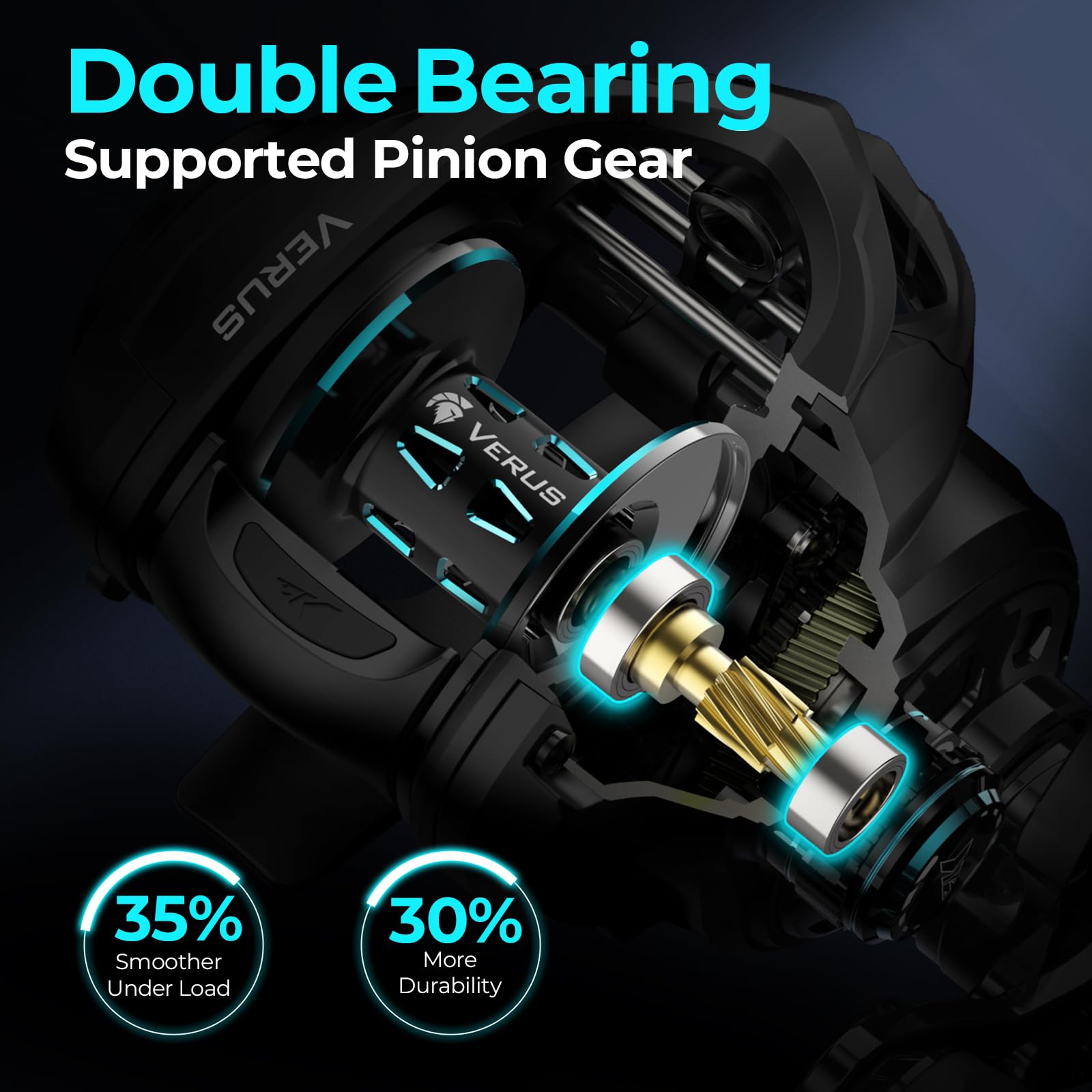 Kastking Verus Baitcasting Fishing Reel, 6Oz Ultra Lightweight, Halo Xii Magnetic Braking System, 9+1 Maxidur Double Shielded Stainless Steel Bb, Up To 18 Lbs Max Drag, 8.0:1/7.2:1 Gear Ratio