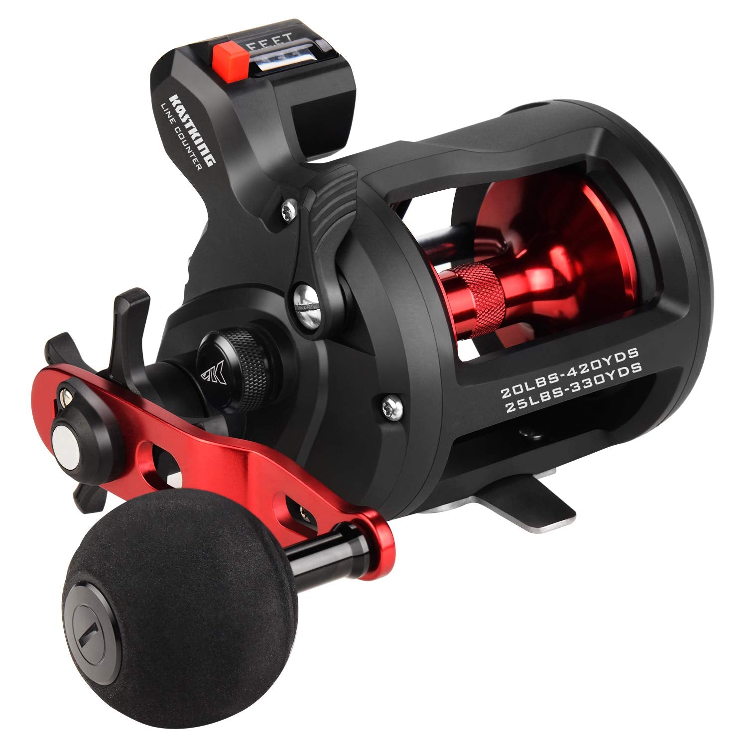 Kastking Rekon Line Counter Trolling Fishing Reel & Kong Fishing Rod, Casting Rod 2 Pc 8 Vh