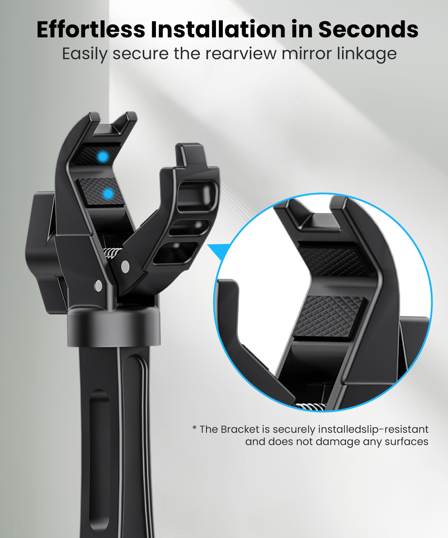 Karmus Rear View Mirror Phone Holder, Aluminum Alloy Mount Car Phone Holder Universal Rotatable And Retractable Rearview Mirror Phone Mount For Car Truck