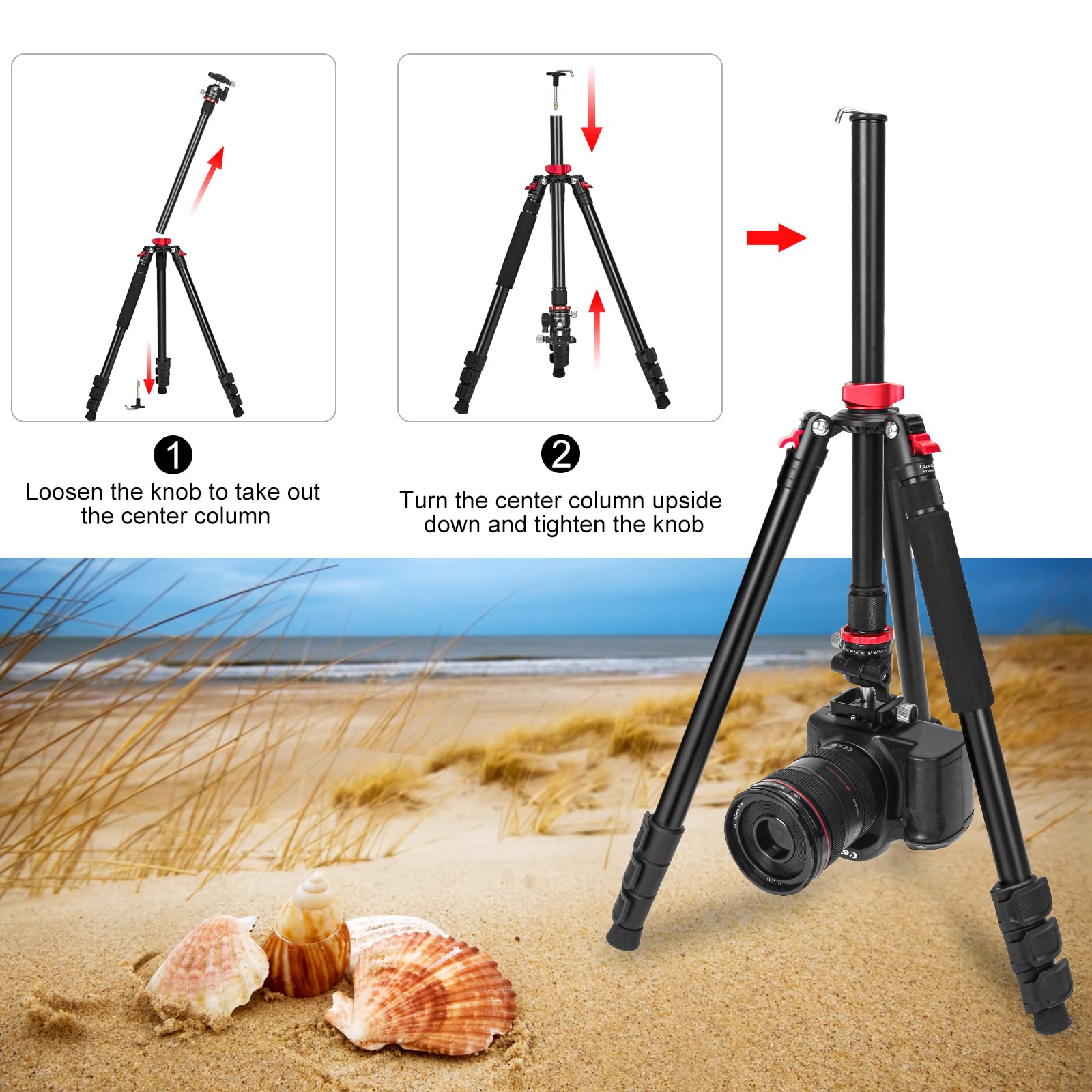 Camerig Camera Tripod, 78.7" Tripod For Camera, Aluminum Professional Camera Tripods & Monopods Load Up To 17.6 Lbs