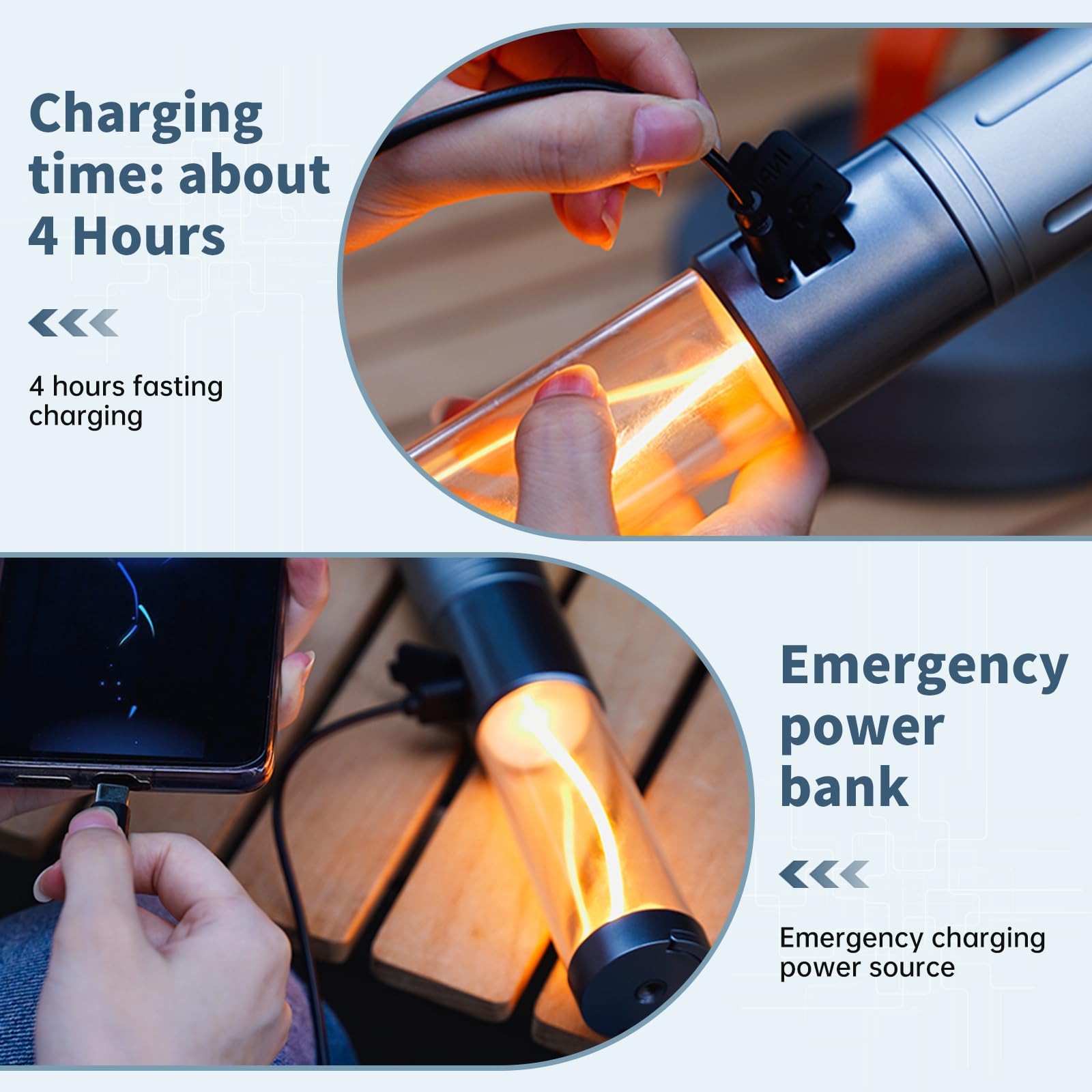 Crlivoing Kxk-606 Camping Flashlight, 600Lm Rechargeable Led Light, 3 Color Temperatures (2300K-8000K), Power Bank Function, Digital Battery Display, Ip44 Waterproof, Portable Outdoor Emergency Light