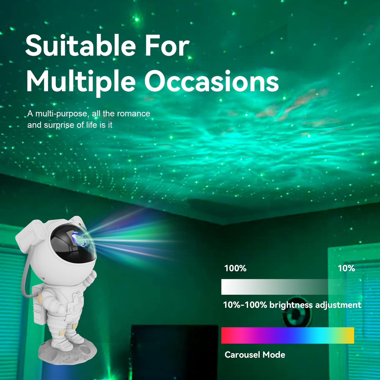 Mooyran Star Projector Galaxy Night Light - Astronaut Space Projector, Starry Nebula Ceiling Led Lamp With Timer And Remote, Kids Room Decor Aesthetic, For Christmas & Birthdays