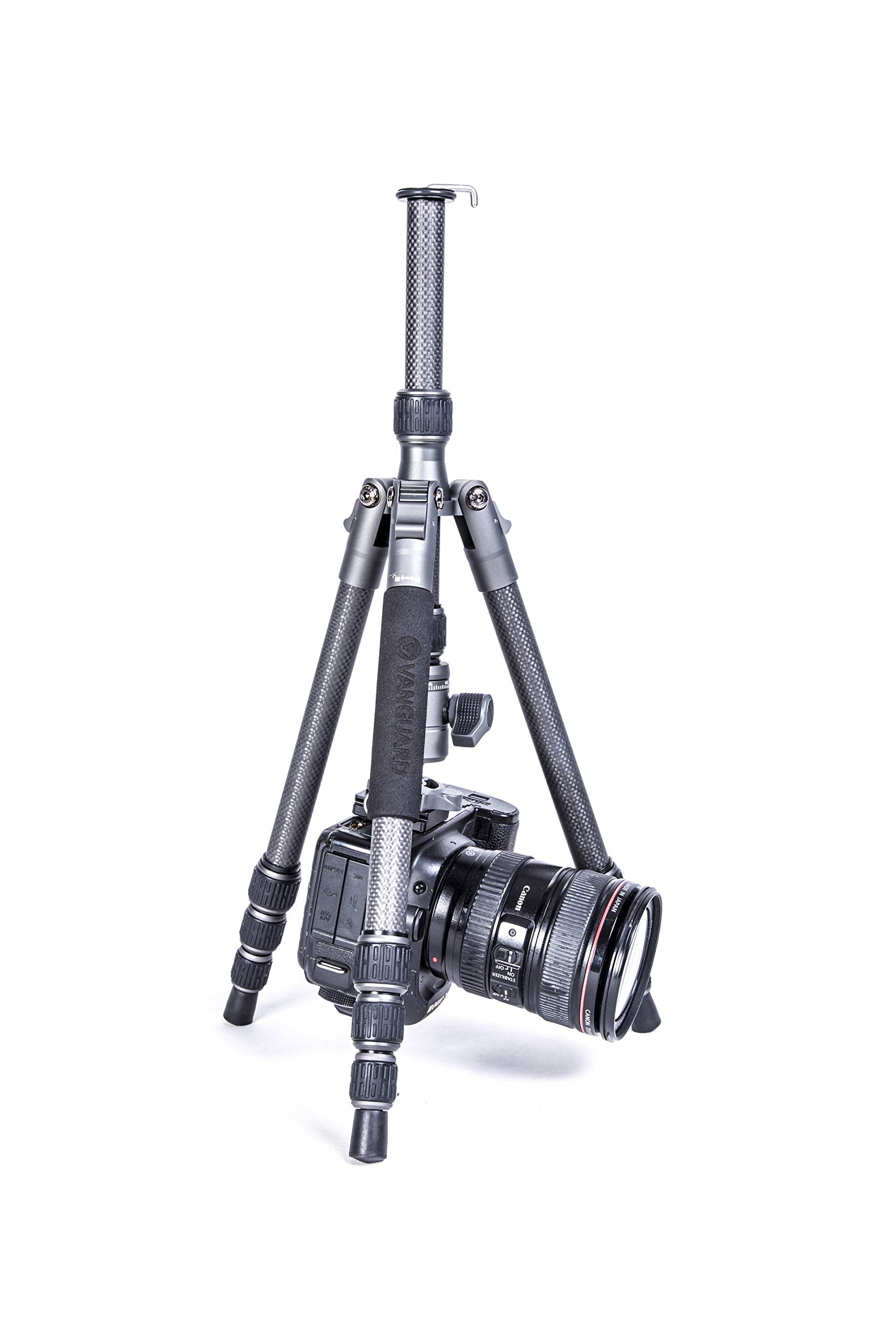 Vanguard Veo3Go204Cb Compact, Lightweight Carbon Fiber Travel Tripod With Ball Head, Monopod Option, Smart Phone Holder And Bluetooth Remote