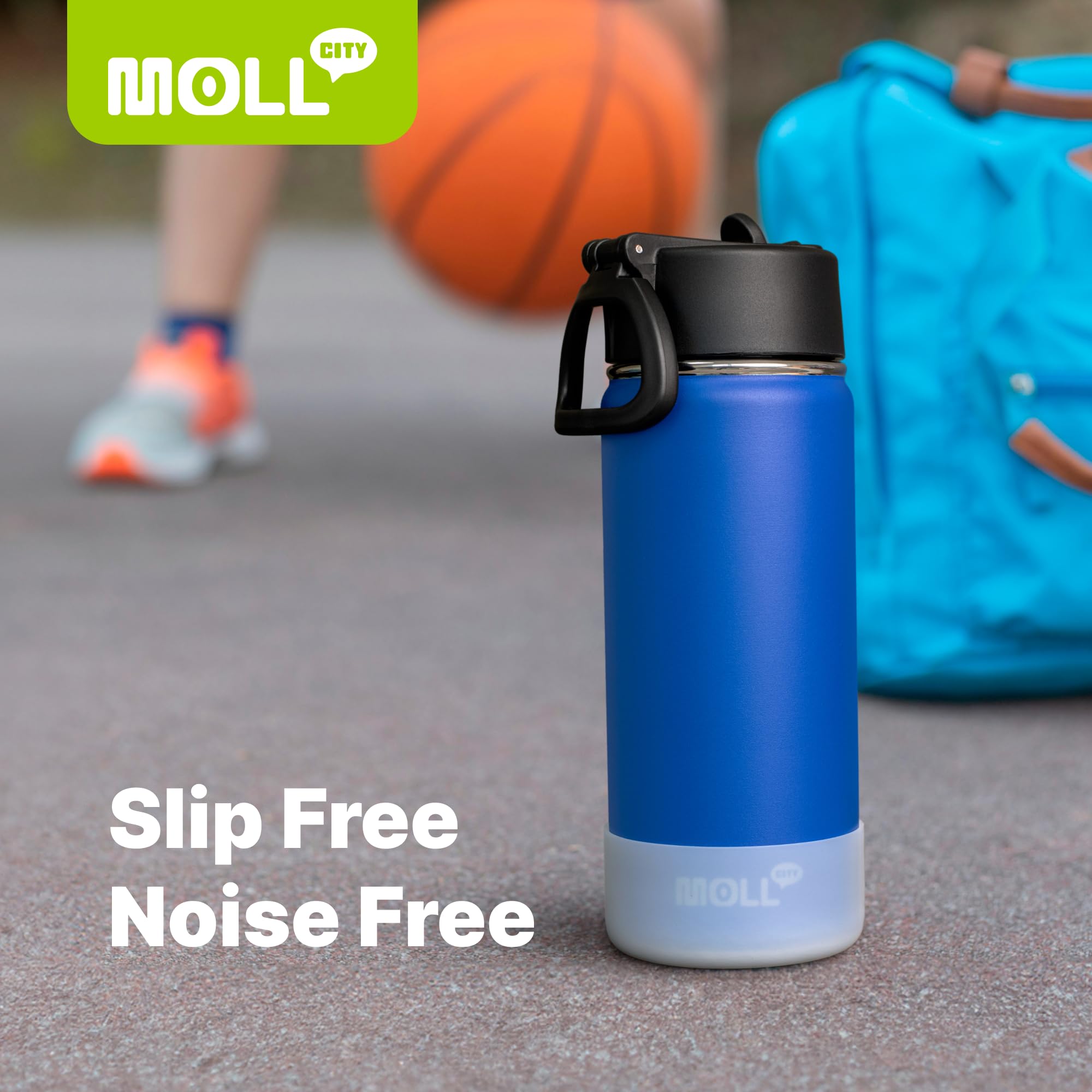 16 Oz Water Bottle For Kids With Straw-Stainless Steel Double Wall Vacuum Insulated Wide Mouth