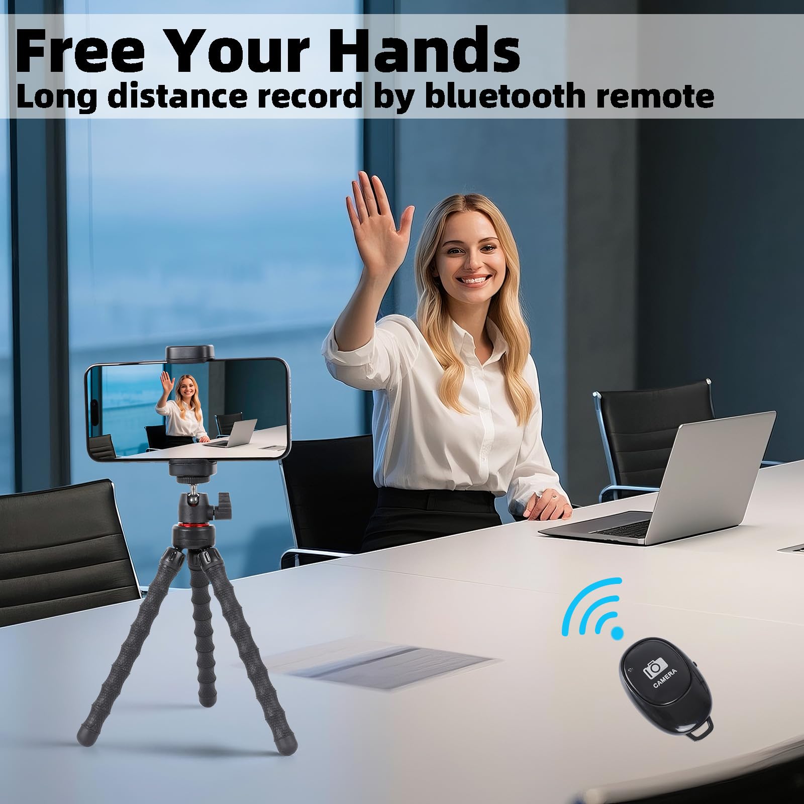 Fpn Mini Cell Phone Tripod, 3 In 1 Flexible Phone Tripod With Wireless Remote For Video Recording Vlogging Selfie, Portable Small Tripod Stand Compatible With Iphone, Samsung, 4.7''-7'' Phones