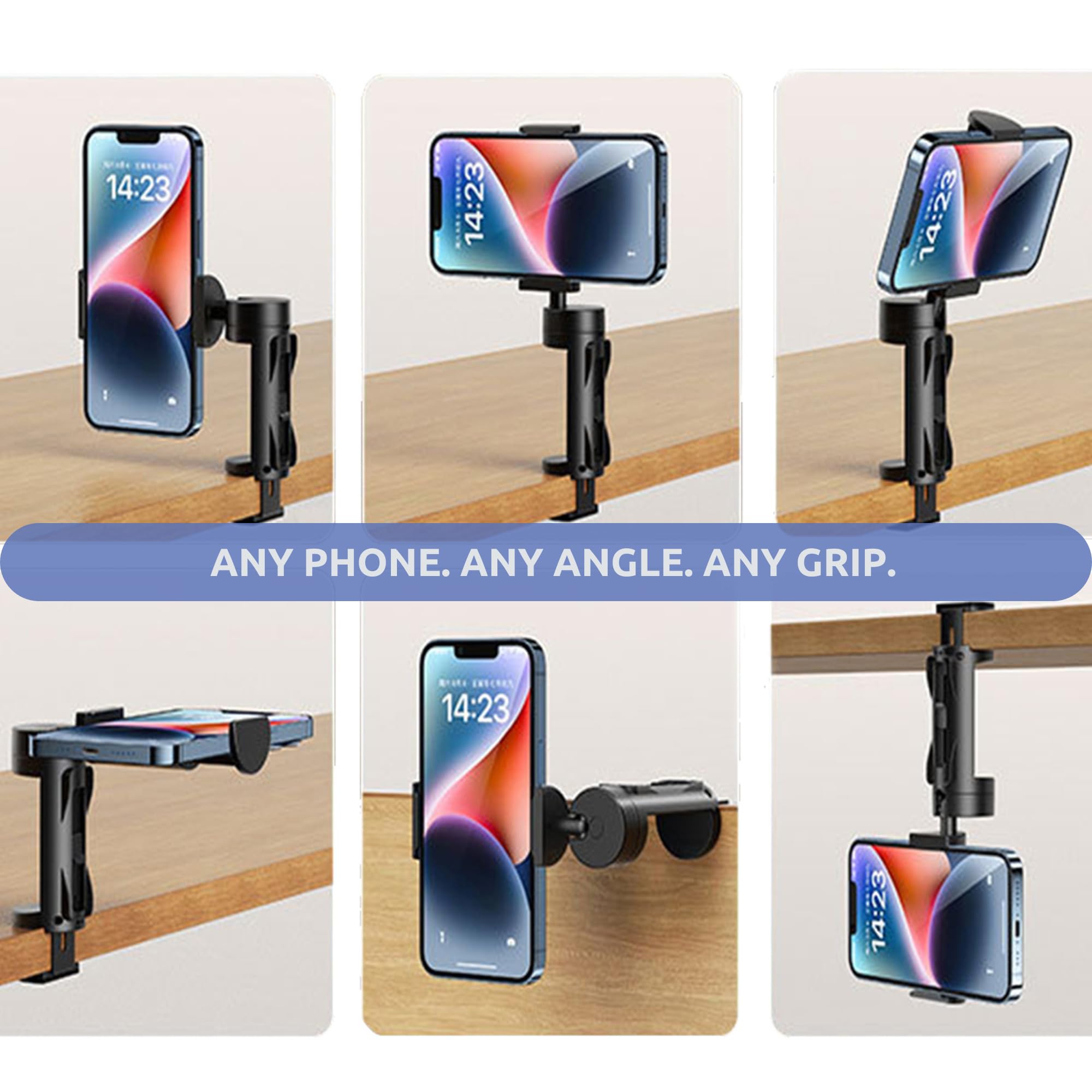 Kolodosa 3 Pack Airplane Phone Holder Travel Essentials Accessories Cruise Car Mount Cell Stand Air Plane Table Seat Desk Flight Vacation Size Golf Cart Universal Hands