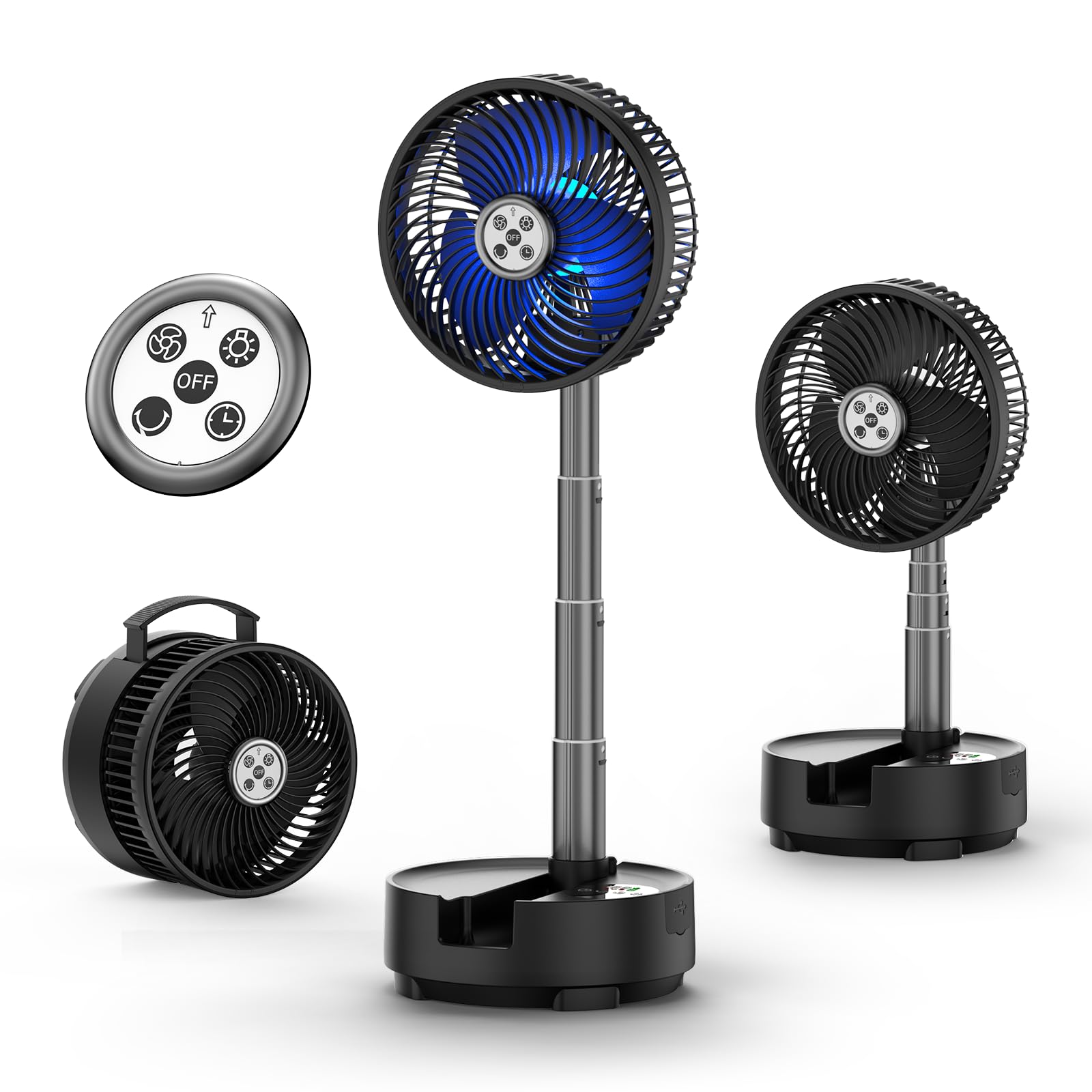 Socool 20000Mah 8 Inch Portable Fan Battery Operated Fan, Oscillating Charging Fan, Remote Control - Koospark
