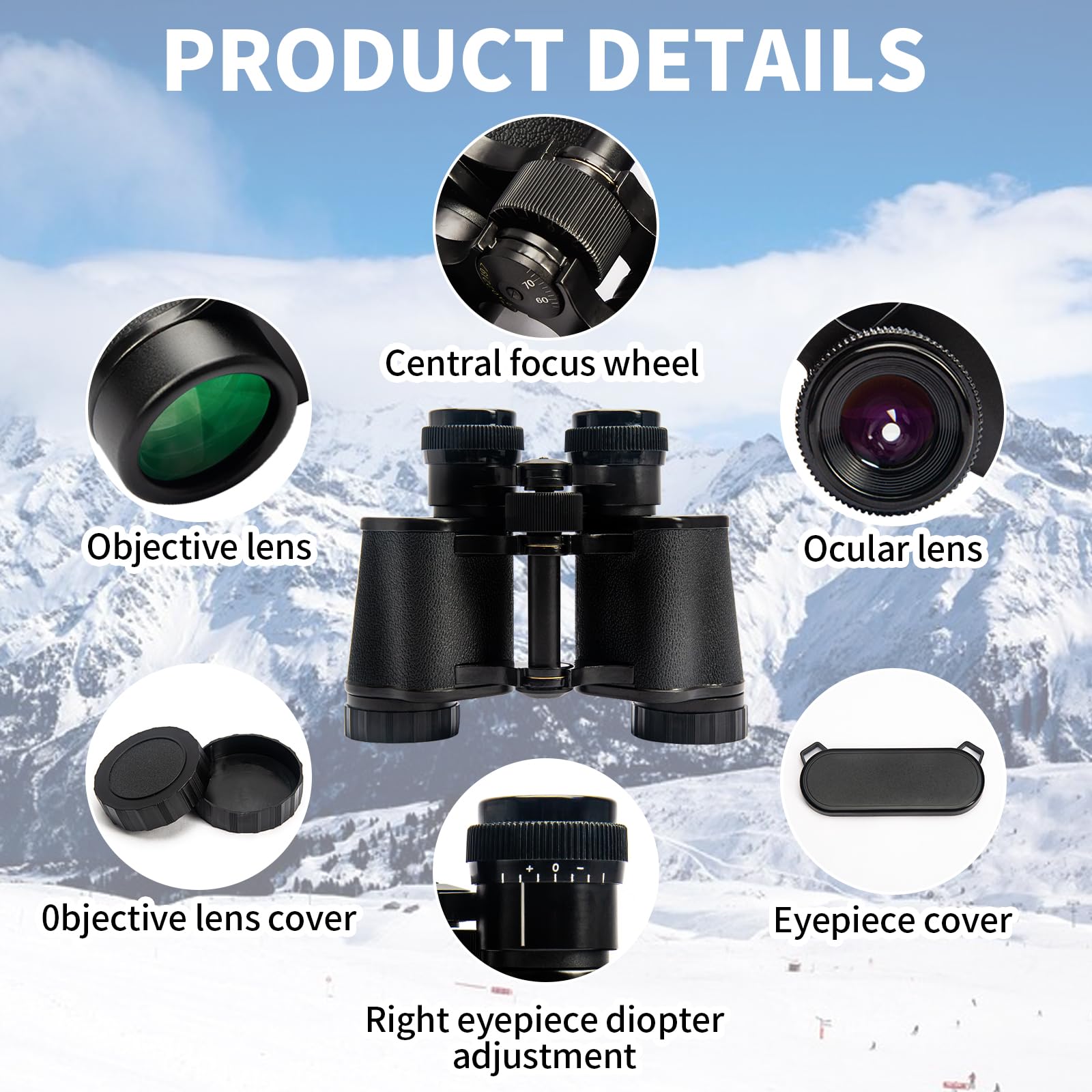 Wulakeo 10X25 High Powered Binoculars For Adults, Waterproof Compact Binoculars With Low Light Vision For Bird Watching Hunting Football Games Travel Stargazing Cruise With Carrying Bag