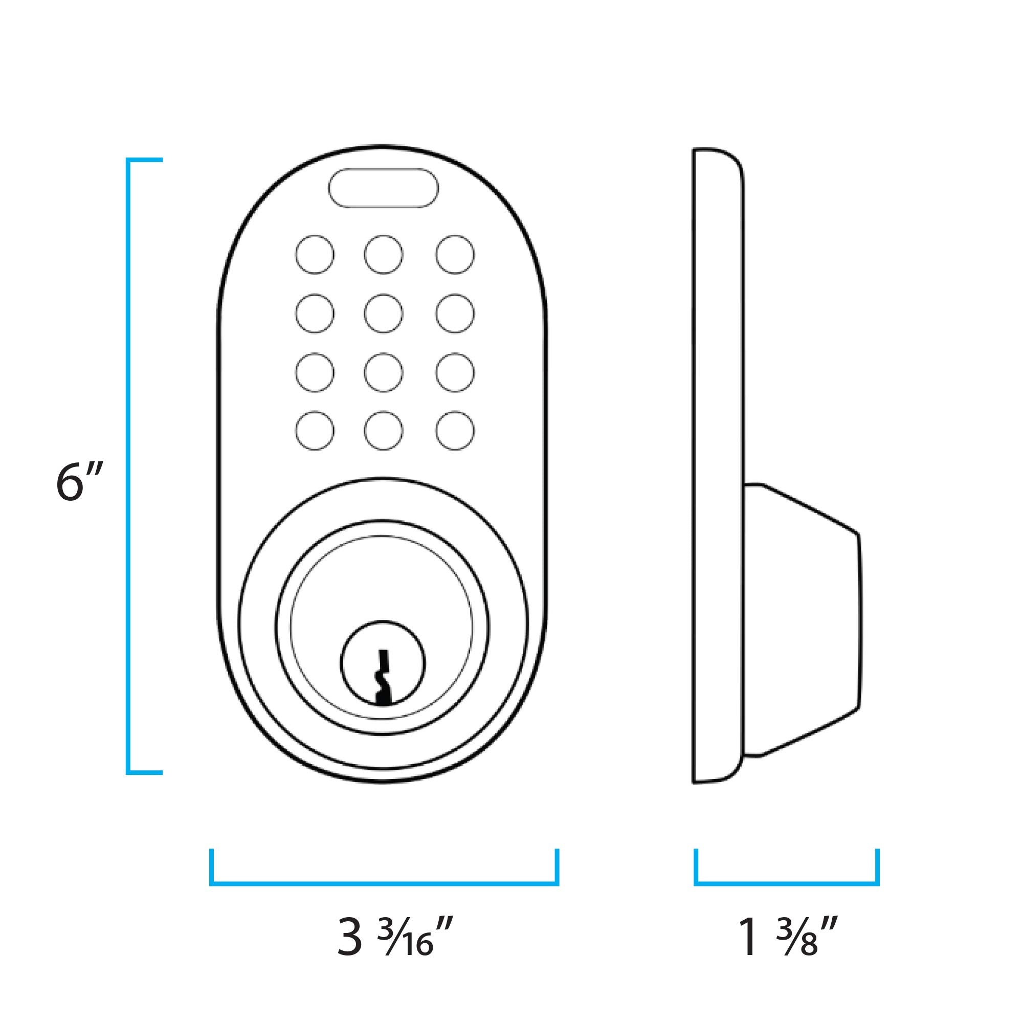 Milocks Df-02P Keyless Entry Deadbolt Door Lock With Electronic Digital Keypad Entry, Polished Brass , Yellow