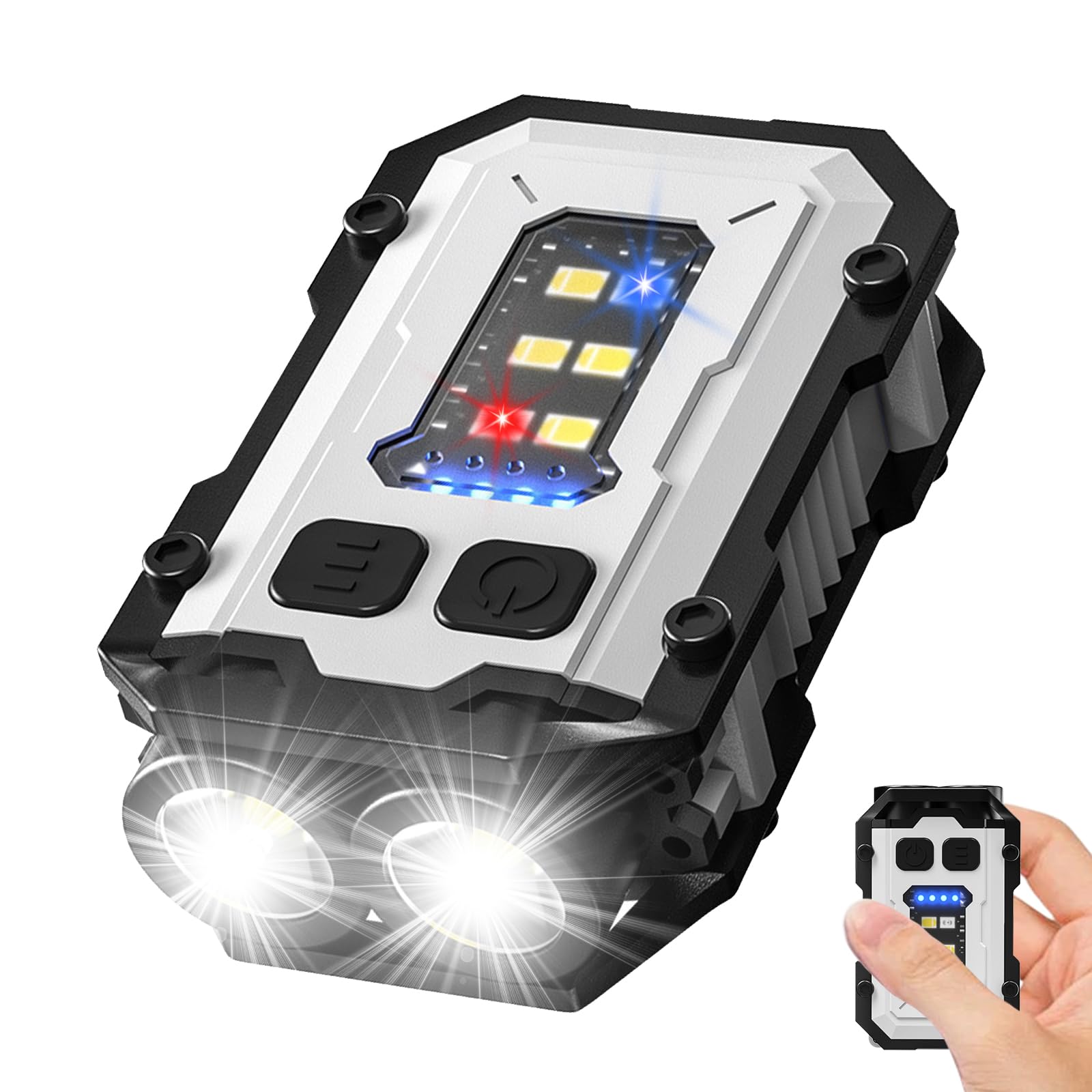 Siuyiu 200 Lumens Edc Flashlight With White Red Blue Light, 8 Modes, Mini Pocket Keychain Flash Light, Usb-C Rechargeable, Tail Magnet, Ipx4 Waterproof Flashlight For Camping, Outdoor, And Emergency
