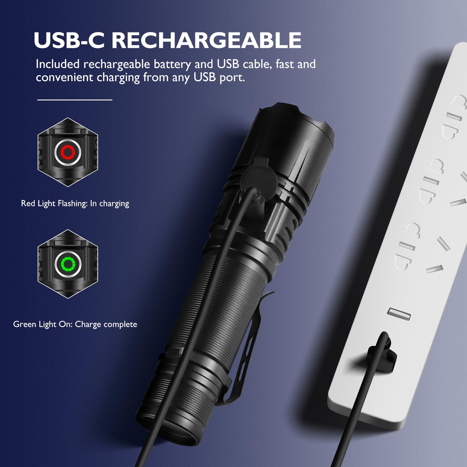 Unagea High-Powered Led Flashlights 2 Pack, Small Tactical Flashlights 30000 High Lumen, 1 Lighting Mode, Zoomable, Mini Led Flash Light With Pocket Clip For Camping, Emergency