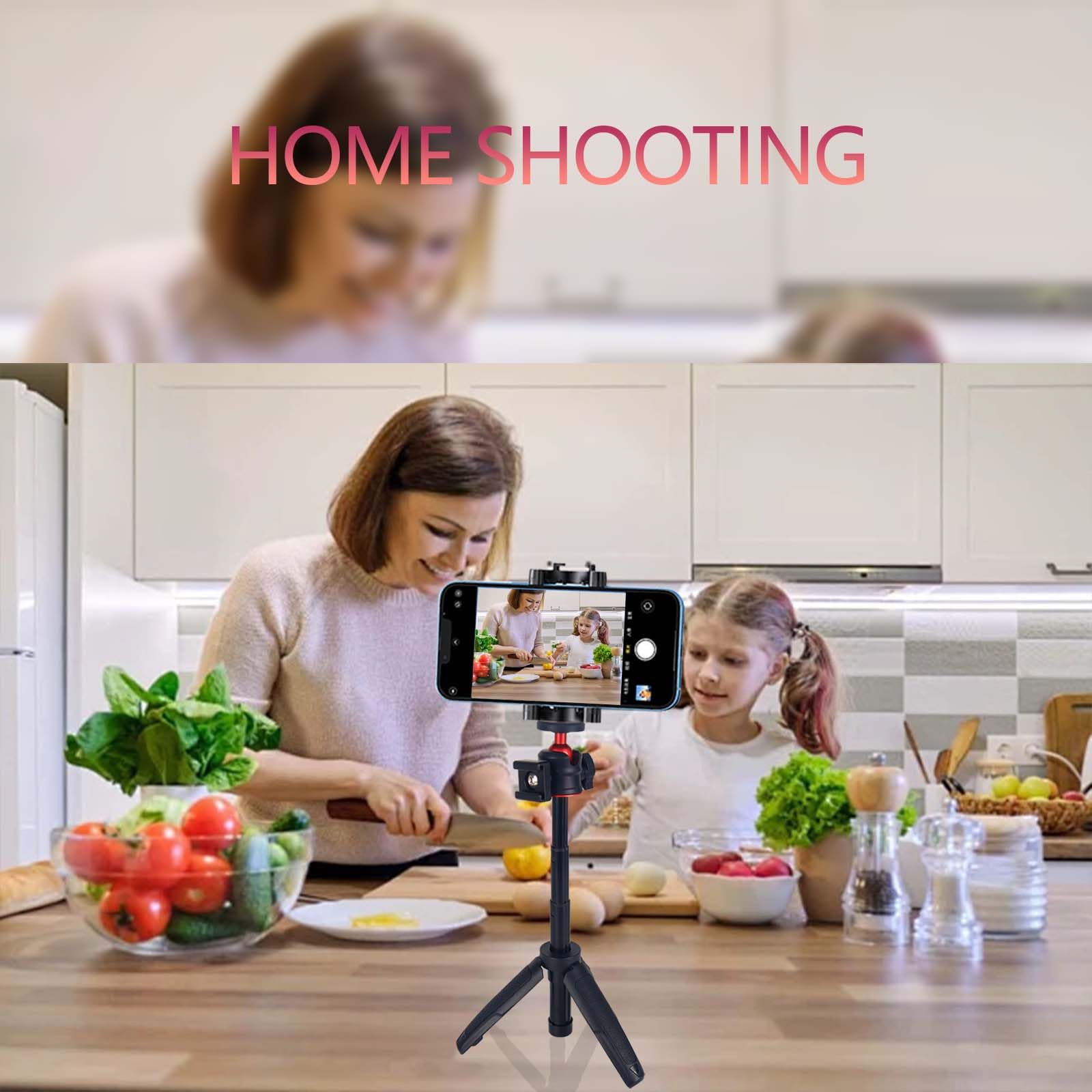 Loiezuir Mini Tripod Stick For Camera, 1/4" Screw Universal For Insta360/Sony/Canon/Nikon/Fujifilm Vlog Camera Extendable Camera Tripod 4 Levels Adjustment 360° Ball, Video Shooting Filming Table Stand (Black)