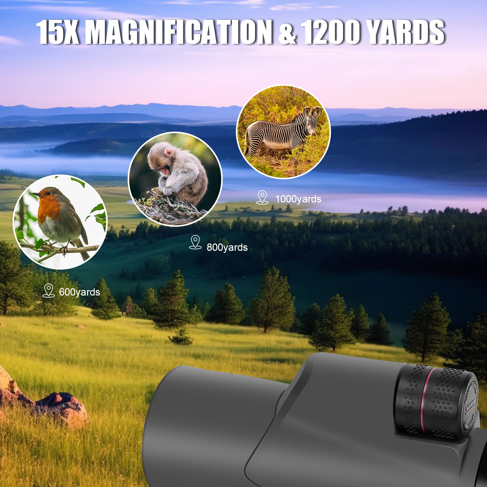 Eastpole 15X56 Monocular Telescope For Bird Watching Hiking Camping Wildlife Viewing, Adjustable Eyecup, Fully Multi-Coated Lenses, Rubber Armor, Non-Slip Grip, Fogproof, Waterproof