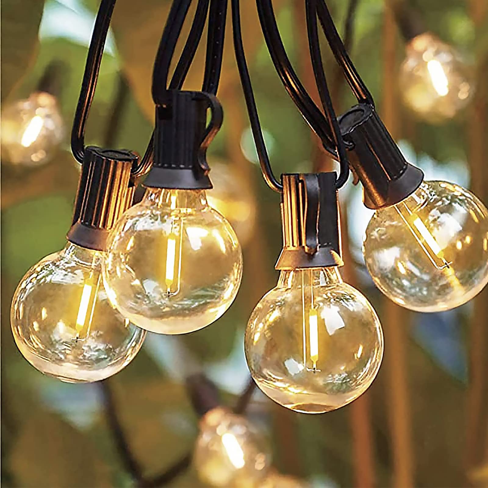 Chysuper 25Pack G40 Led Replacement Bulbs, E12 Candelabra Base, 1W (7W Equivalent) Dimmable 2700K, Shatterproof Plastic Globe For Outdoor String Lights, Patio, Porch, Christmas, Wedding, Cafe & Bistro