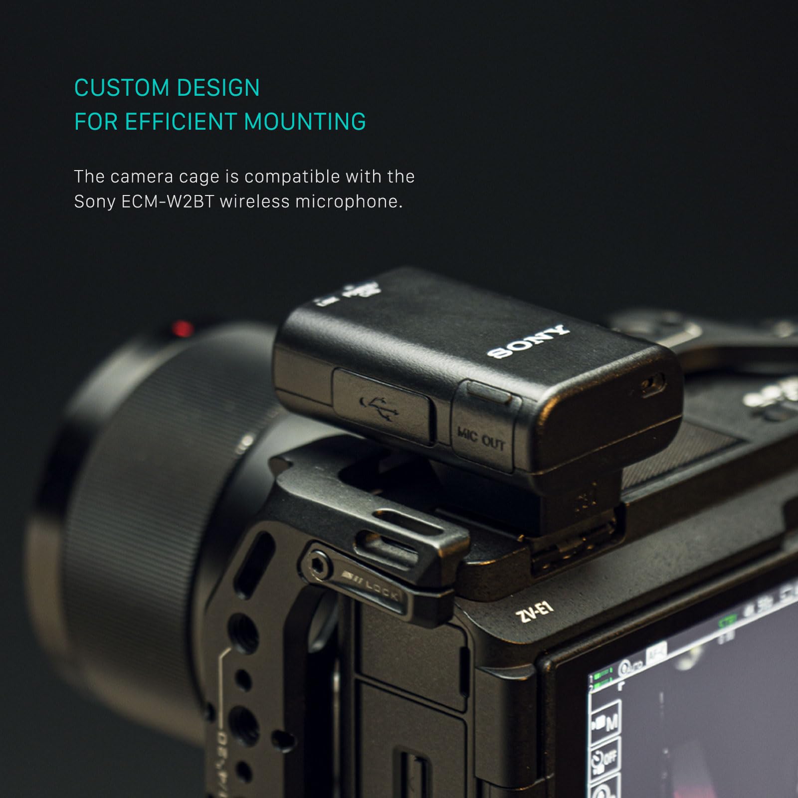 Tilta Half Camera Cage For Zv-E1 Lightweight Kit  Includes Half Cage, Top Handle, 1/4"-20 To Nato Adapter  Cold Shoe, Nato Rail, M3 And 1/4""-20 Threads Mounts  Silver
