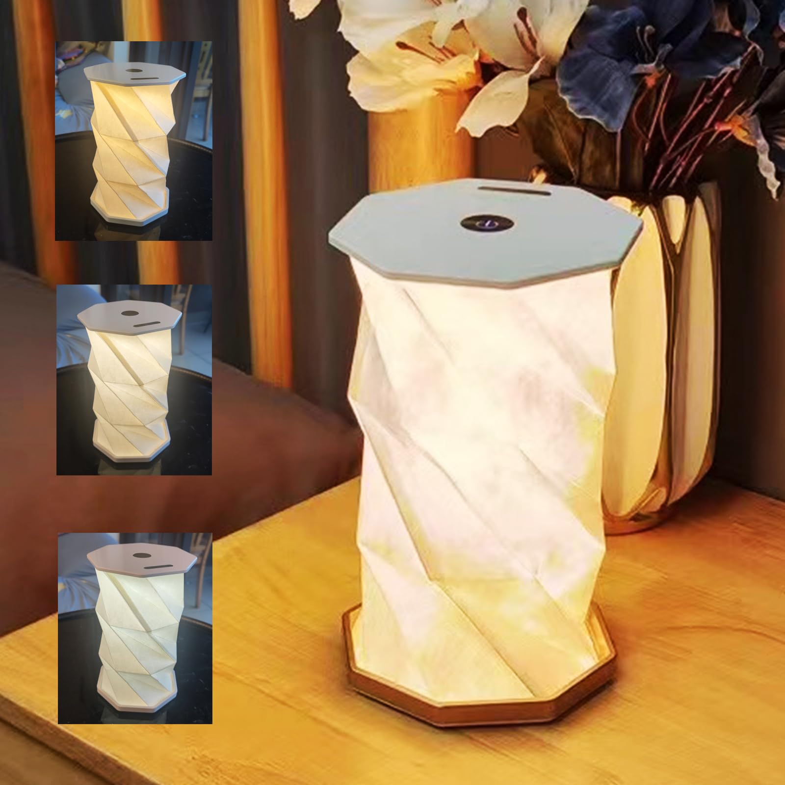 Neioaas Folding Book Lamp,Magnetic Portable Night Light,Dimmable Book Light For Reading,Usb Rechargeable Table Lamp Led Paper Lamp,Christmas For Bedroom,Travel,Living Room