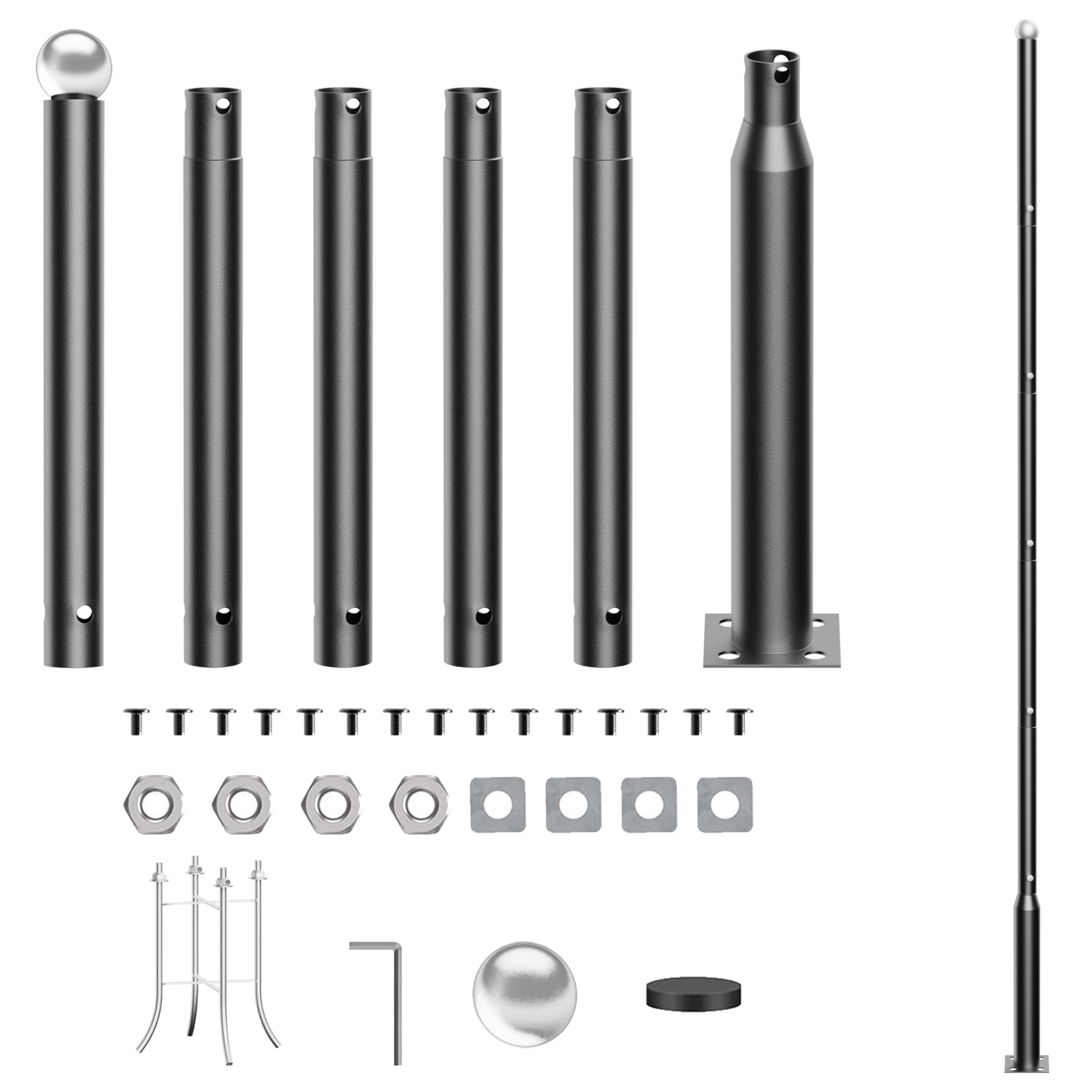 Xmptyn 20Ft Tall Solar Street Light Pole - Outdoor Lamp Post For Backyard, Porch, Patio,Pathway,Commercial Lighting And Walkway Parking Lot Light Pole For Solar Lights- Streetlight Pole Accessory 1Pack