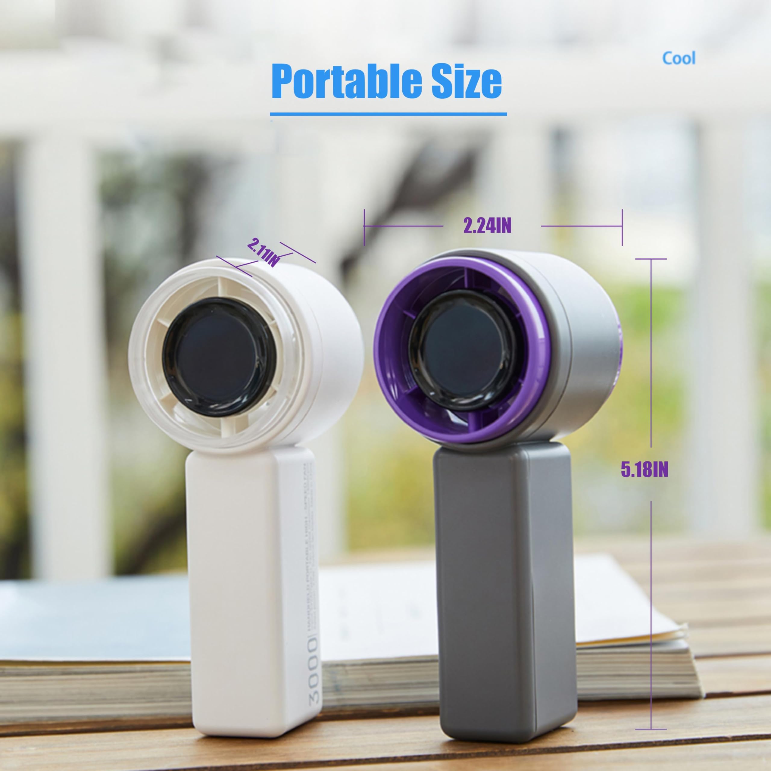 Handheld Fan, Turbo Mini Fan With 5-Speed Adjustable, Portable Personal Fan With 3000Mah