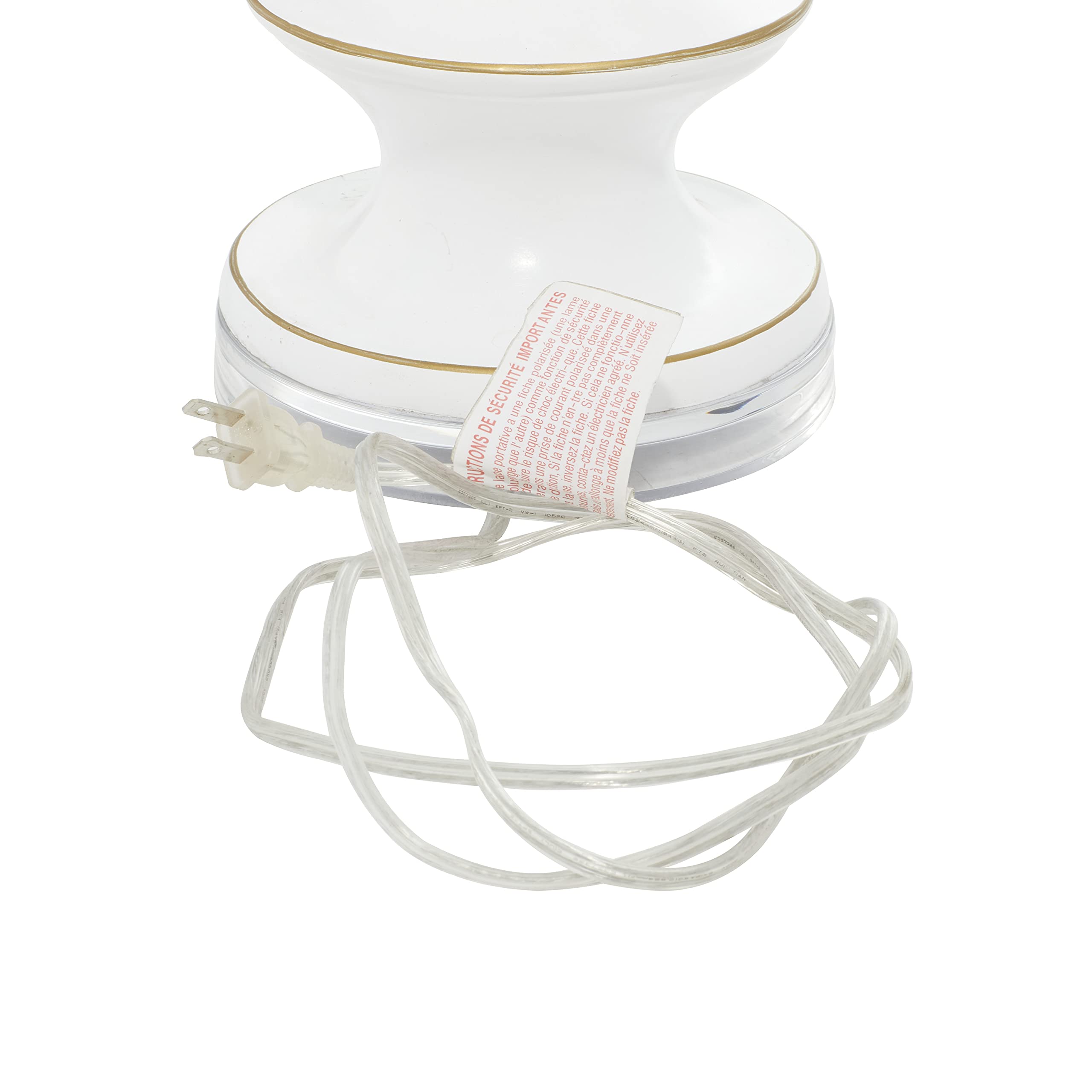 Deco 79 Polystone Room Table Lamp Accent Lamp With Gold Accents, Lamp 16" X 16" X 30", White