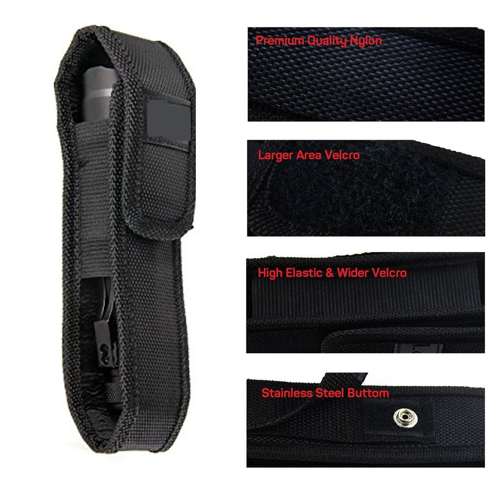Hisonde 4-Pack Flashlight Holster Carry Case Holder For 5"-7" Flash Light