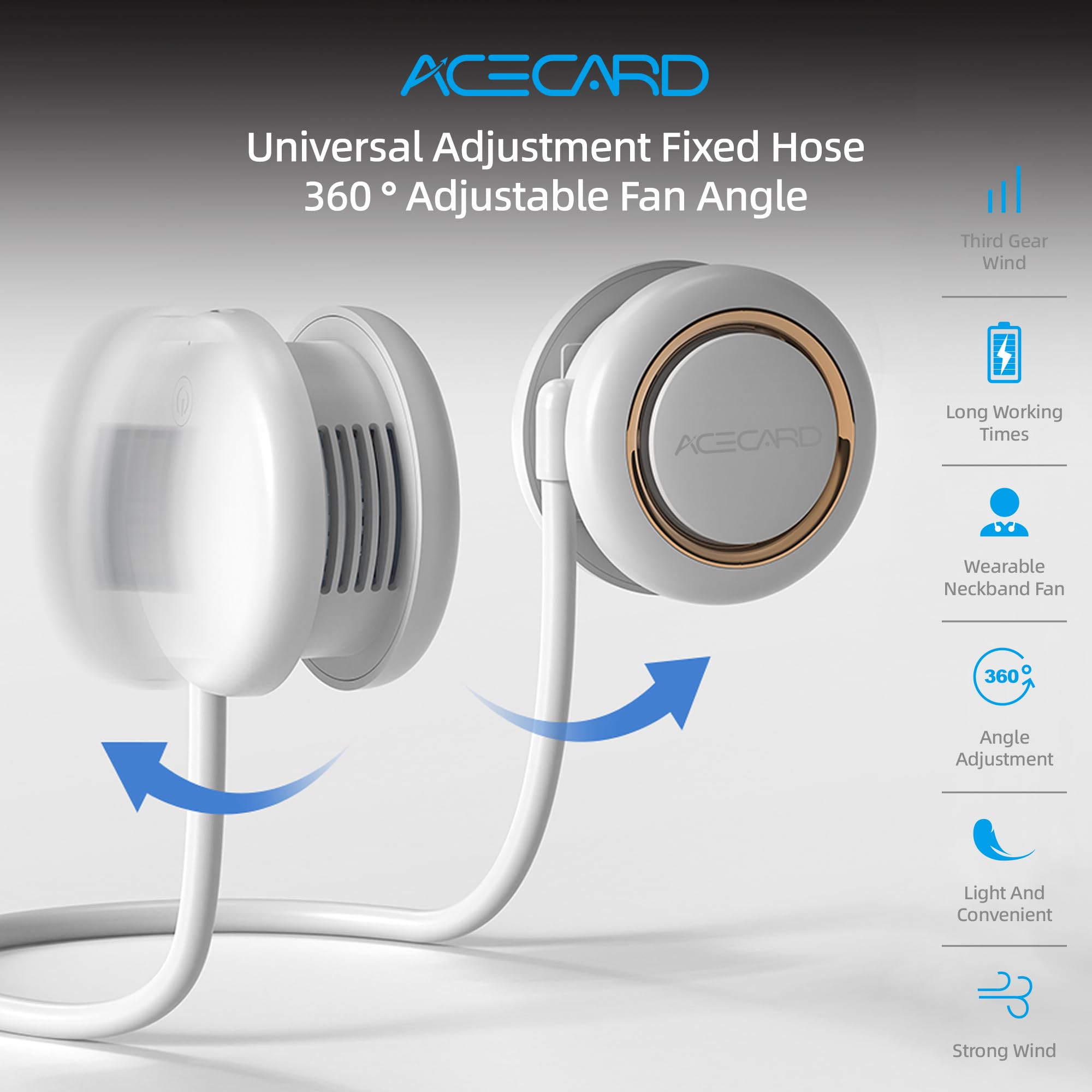 Portable Neck Fan Bladeless Hanging Neck Fan Rechargeable Hands Free Personal Fan For Outdoor
