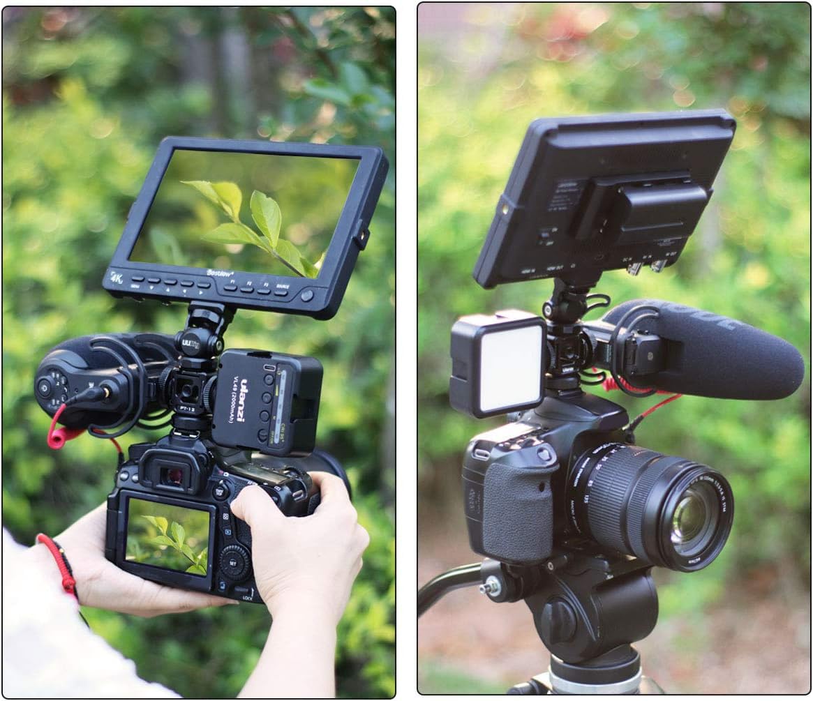 Ulanzi Select Ulanzi Pt-12 Triple Cold Shoe Mounts Plate Microphone Led Video Light Extension Bracket Microphone Stand Rig Bracket Compatible For Dji Osmo Mobile 3 2 Zhiyun Smooth 4/Feiyu Vimble 2 Gimbal Stabilizer