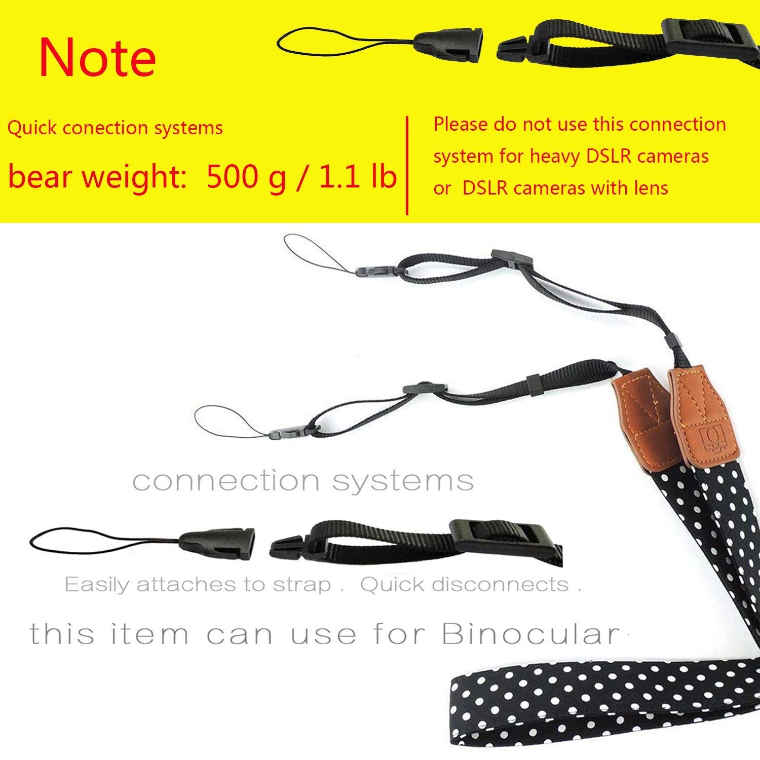 Chmete Camera Neck Strap Binoculars Strap Black