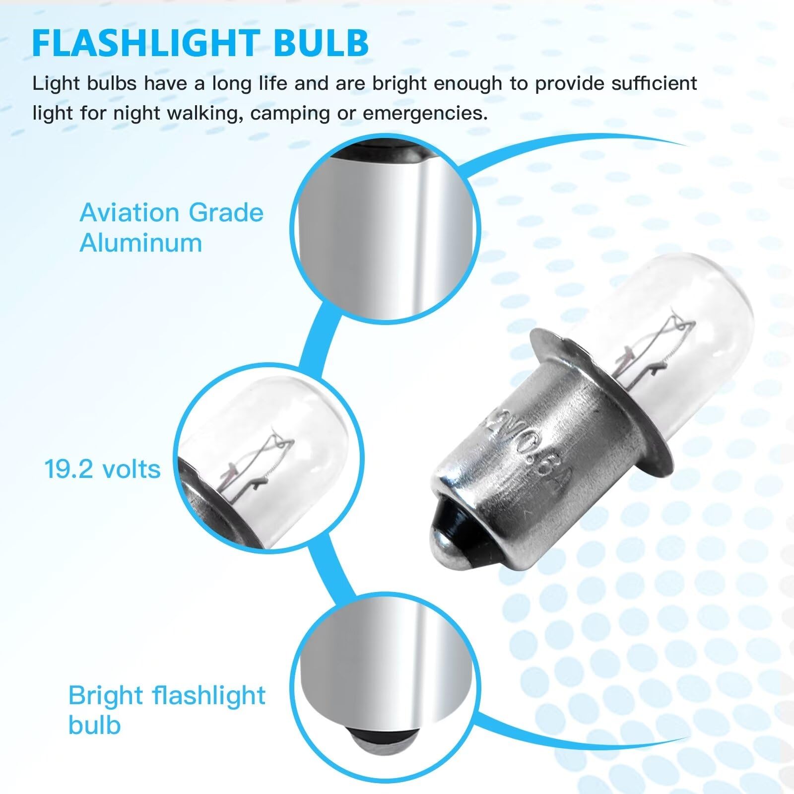 Acupress Superior 19.2 Volt Flashlight/Worklight Replacement Xenon Bulbs 19V For Craftsman 19.2 Flashlight -6 Pack