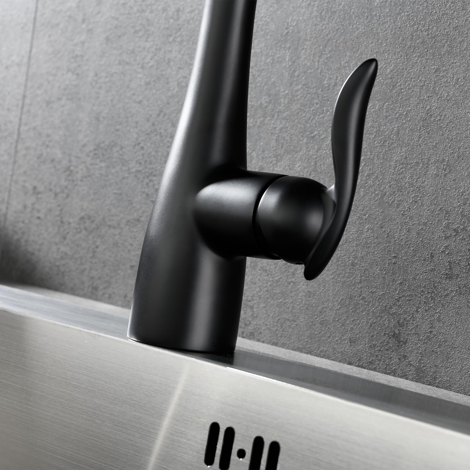 Aonebath Kitchen Faucets, Replacement For Moen Matte Black One-Handle Pulldown Kitchen Sink Faucet Featuring Power Boost For A Faster Clean, Black Kitchen Faucet With Pull Down Sprayer, 7594Bl