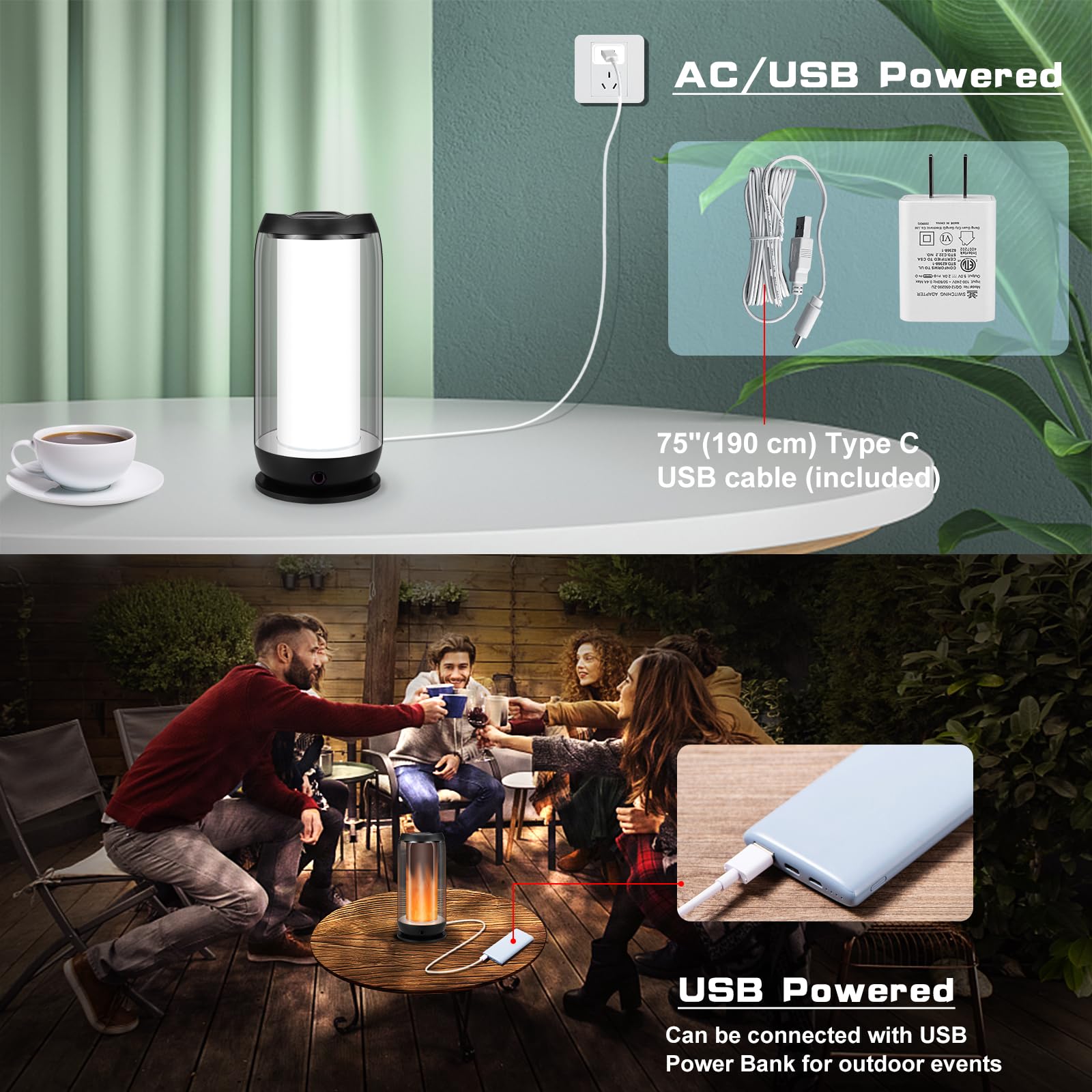 Hongut Led Table Lamp With Color Changing, Dimmable Desk Lamp With Remote, Ac/Usb Powered Night Light Nightstand Lamp Bedside Table Lamp For Living Room Bedroom-1Pk (Black)