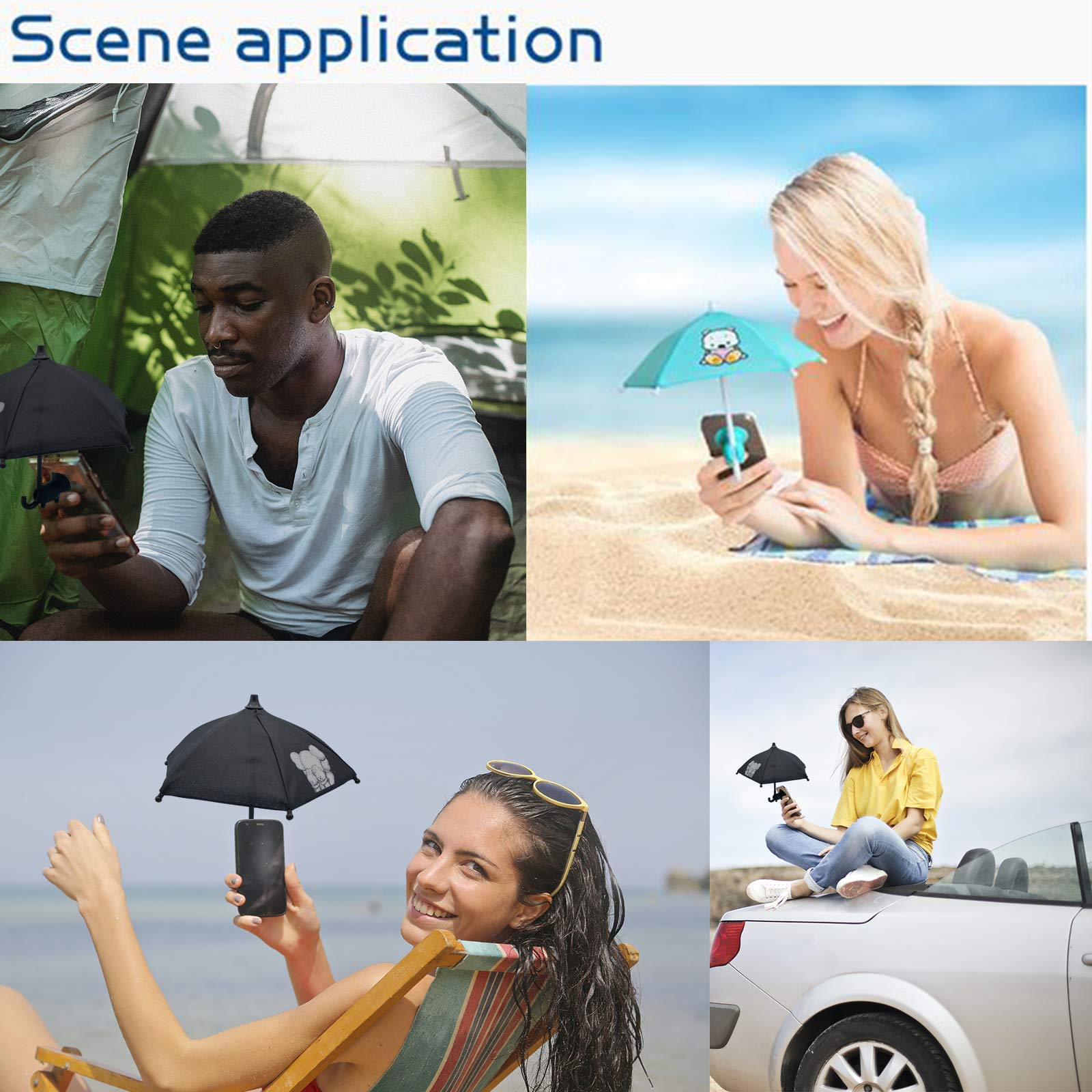 Vivounity Phone Umbrella Suction Cup Stand - Universal Adjustable Piggy Phone Stand Sun Visor, Sun Shade Cover, Sun Shield With Suction Cup Mount Phone Holder Anti-Refection Block Glare