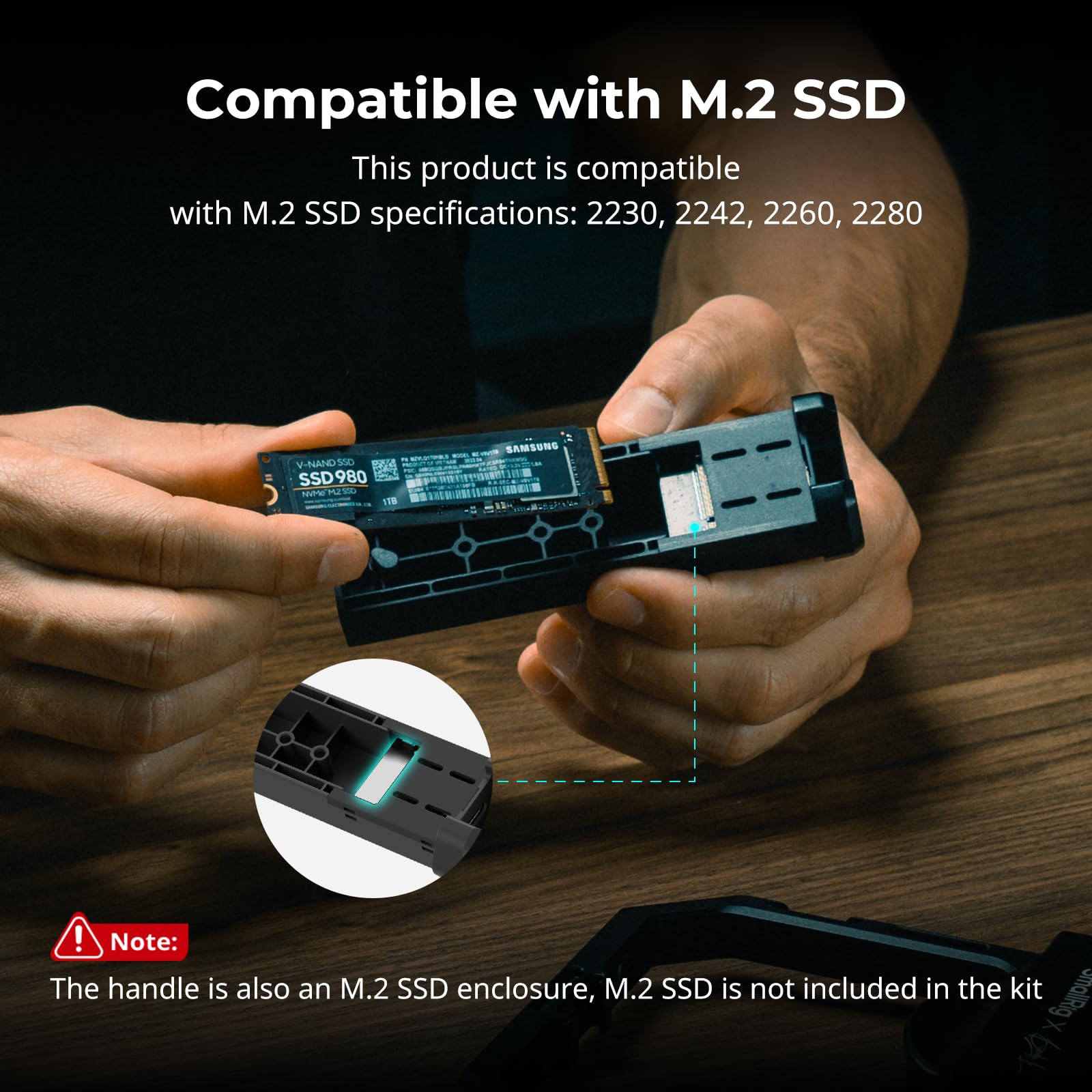 Smallrig Rotatable Bilateral Quick Release Side/Top Handle With Wireless Control And M.2 Ssd Enclosure, For Hawklock Mobile Phone Quick Release Ecosystem - 4841