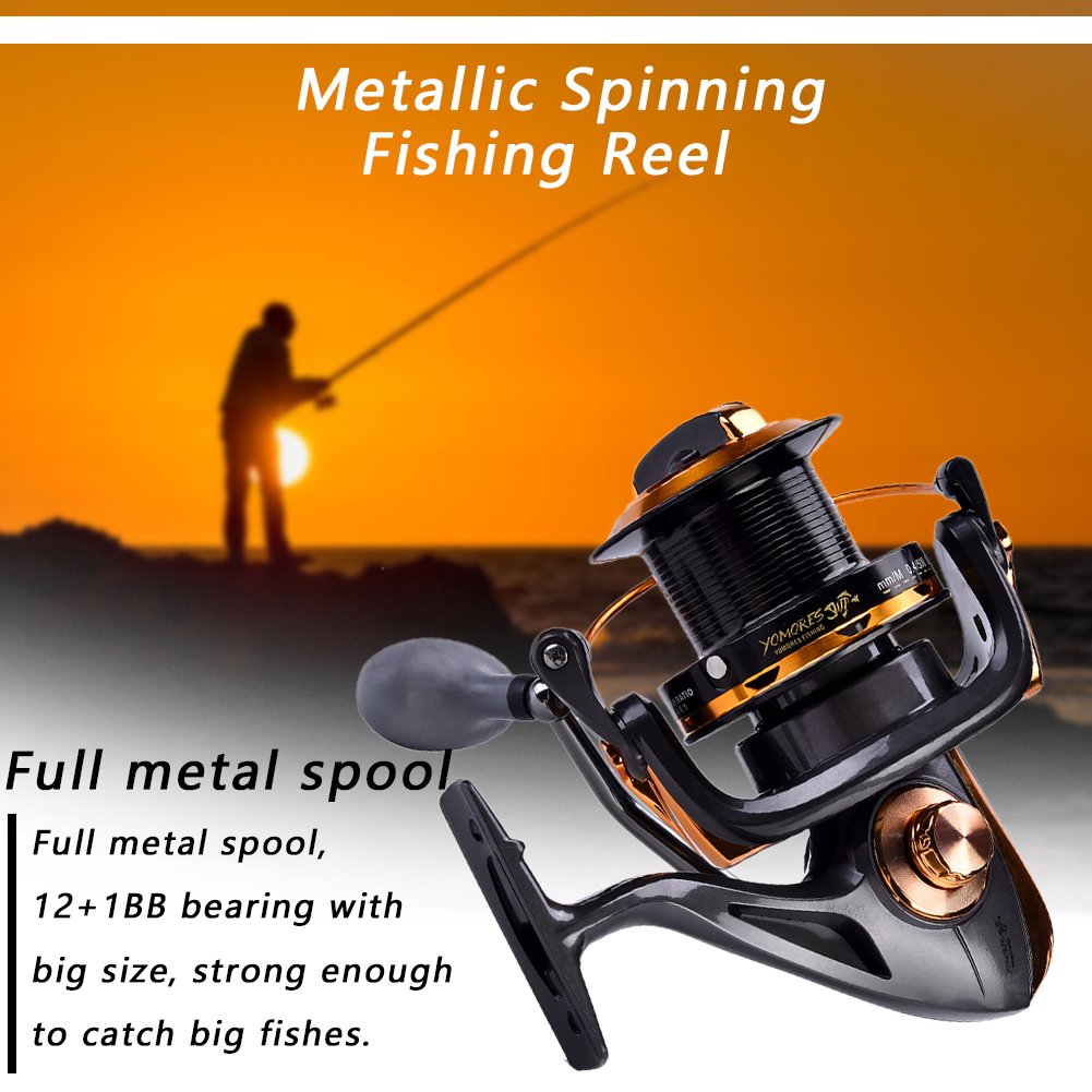 Dilwe Reel 14+1Bb High Speed Metallic Casting Smooth Fishing Reels For Saltwater Freshwater Fishing (11000)