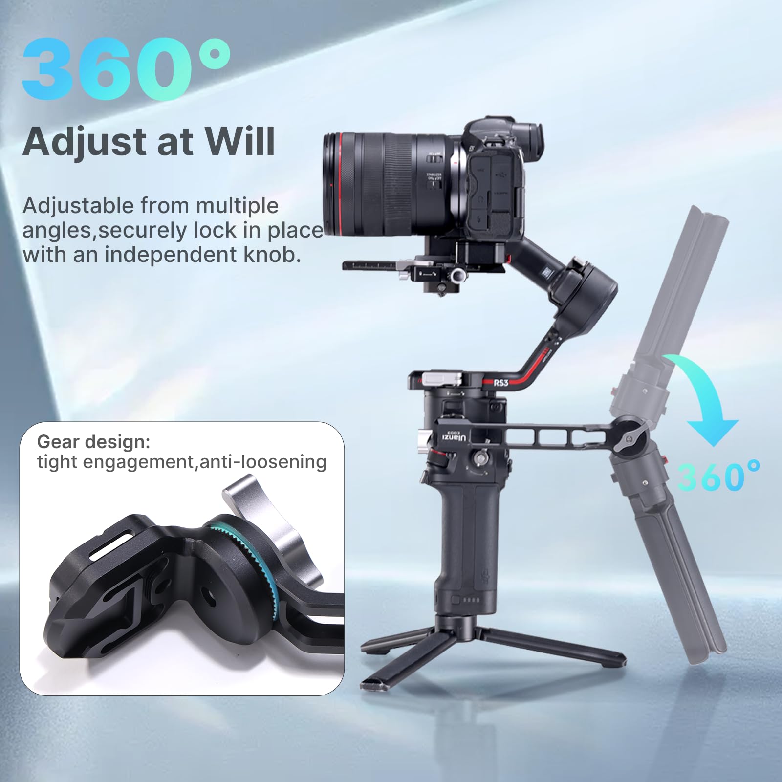 Uurig Ulanzi Claw Handle Video Accessories Sling Grip Side Handgrip For Dji Rs 3/Rs 3 Mini/Rs 3 Pro/Rs 2 Stabilizer Photography Accessories