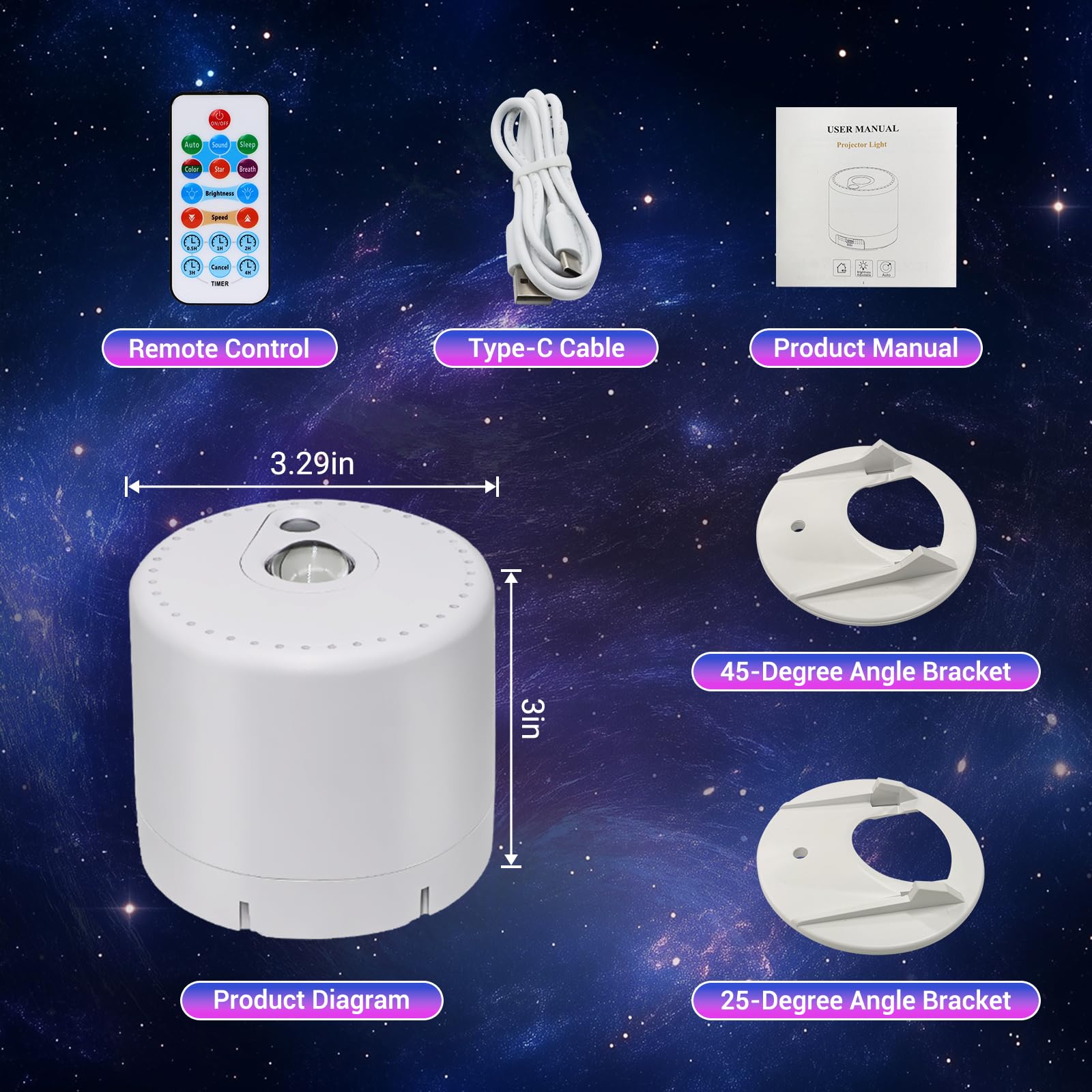 Sonhonron Star Projector, Galaxy Projector, Remote Control & Timer Galaxy Light, Led Nebula Night Light Projector For Adults Bedroom Decoration, Party, Birthday, Christmas,Valentine'S Day,Room Decor