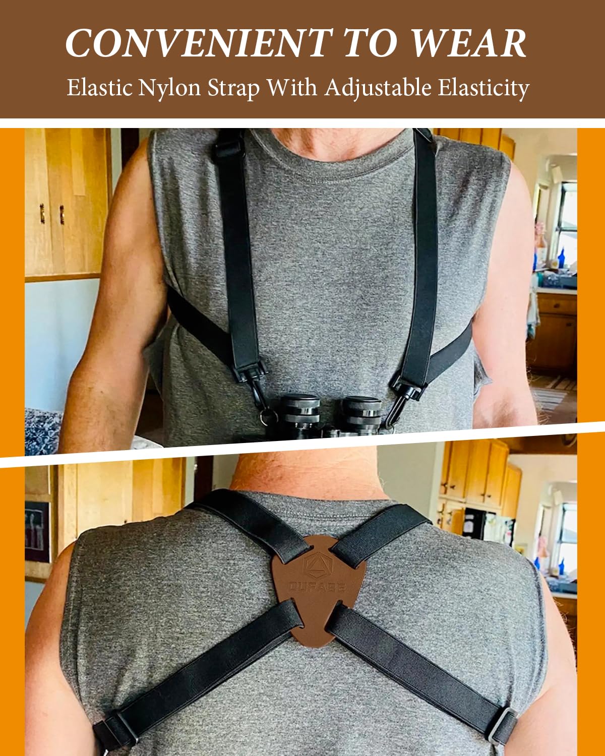 Oufabe Binocular Harness Strap, Binocular Harness For Birding, X-Shaped Decompression Binocular Strap,Cross Binocular Straps Harness, Fits For Carrying Binocular, Cameras, Rangefinders And More
